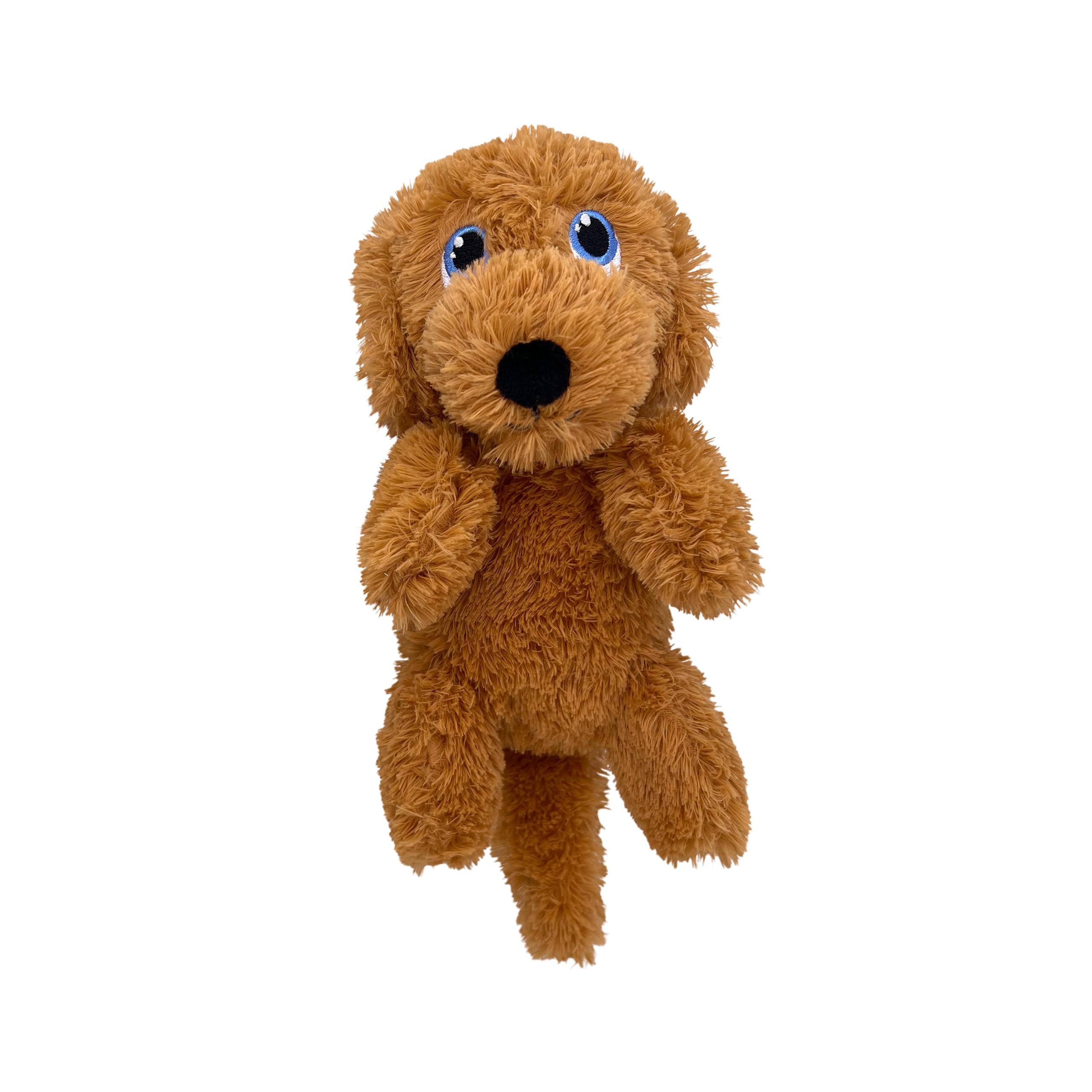 KONG Comfort Pups Low Stuffing Plush Fur and Crinkly Noise with Squeaker (Medium, Goldie)