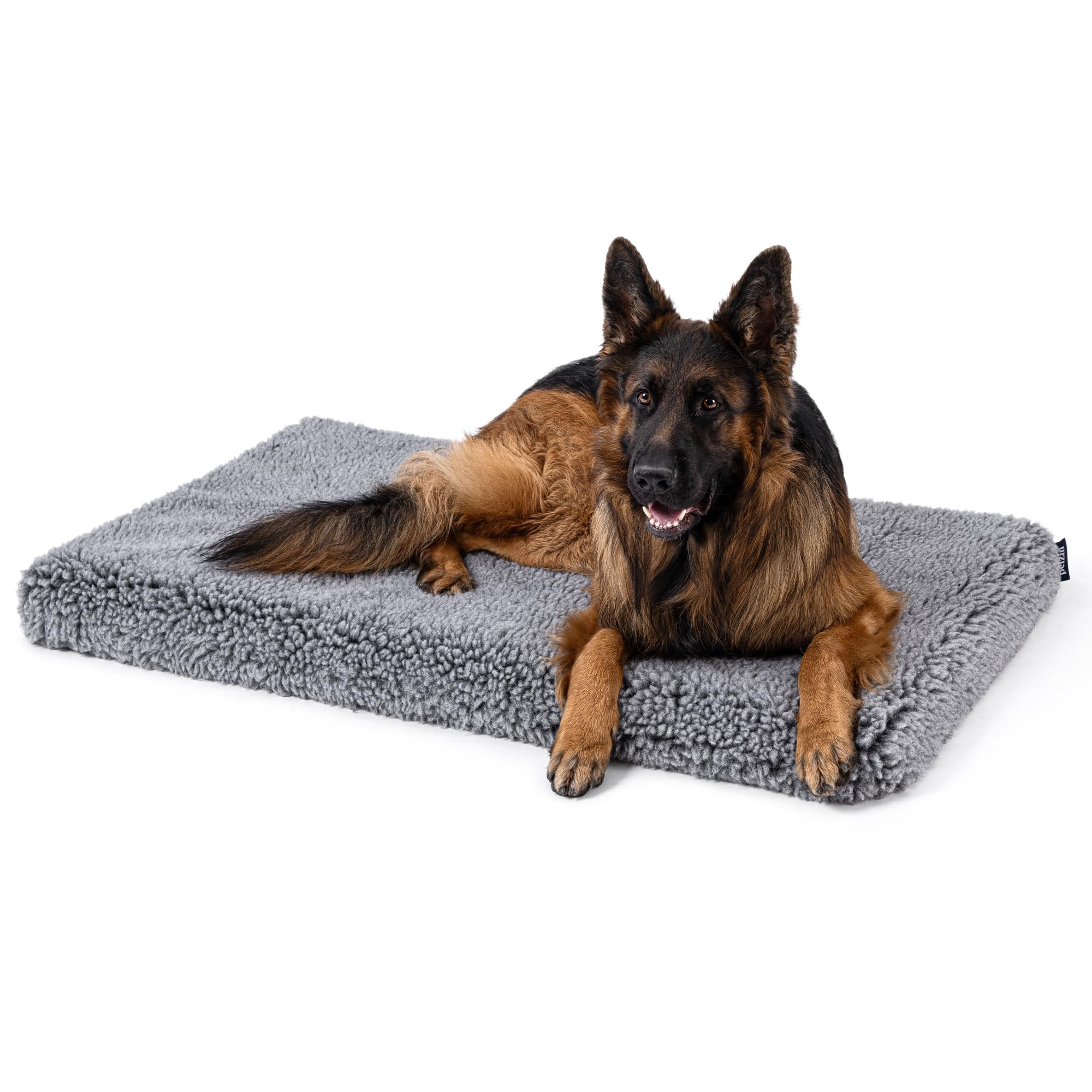 Pelzin Stoutwool 4' Indestructible Dog Bed - Orthopedic Chew Proof Dog Crate Pad - Fluffy Kennel Mat For Aggressive Chewers - I