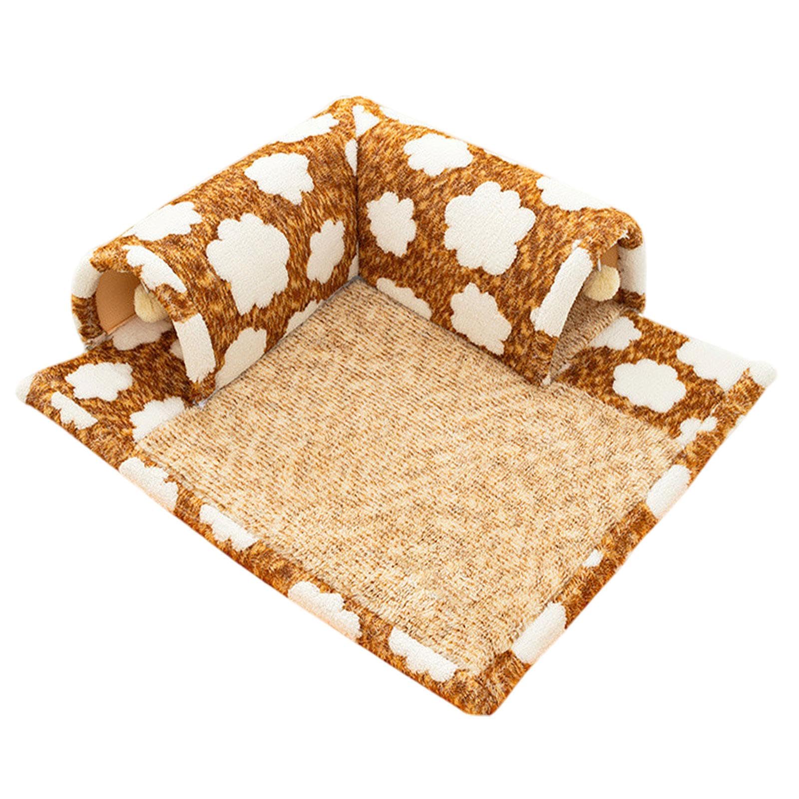 Heavenglow Pet Cat Tunnel Bed With Playing Ball Toy For Pet Supplies Kitten Indoor Cats M Size Coffee | Cat Supplies