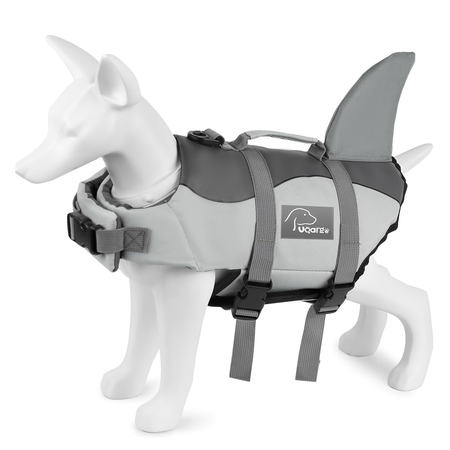 ANNICOO Dog Life Jacket, Lifesaver Vests with Rescue Handle, Shark Dog Life Vest for Swimming Boating, with High Flotation Swims