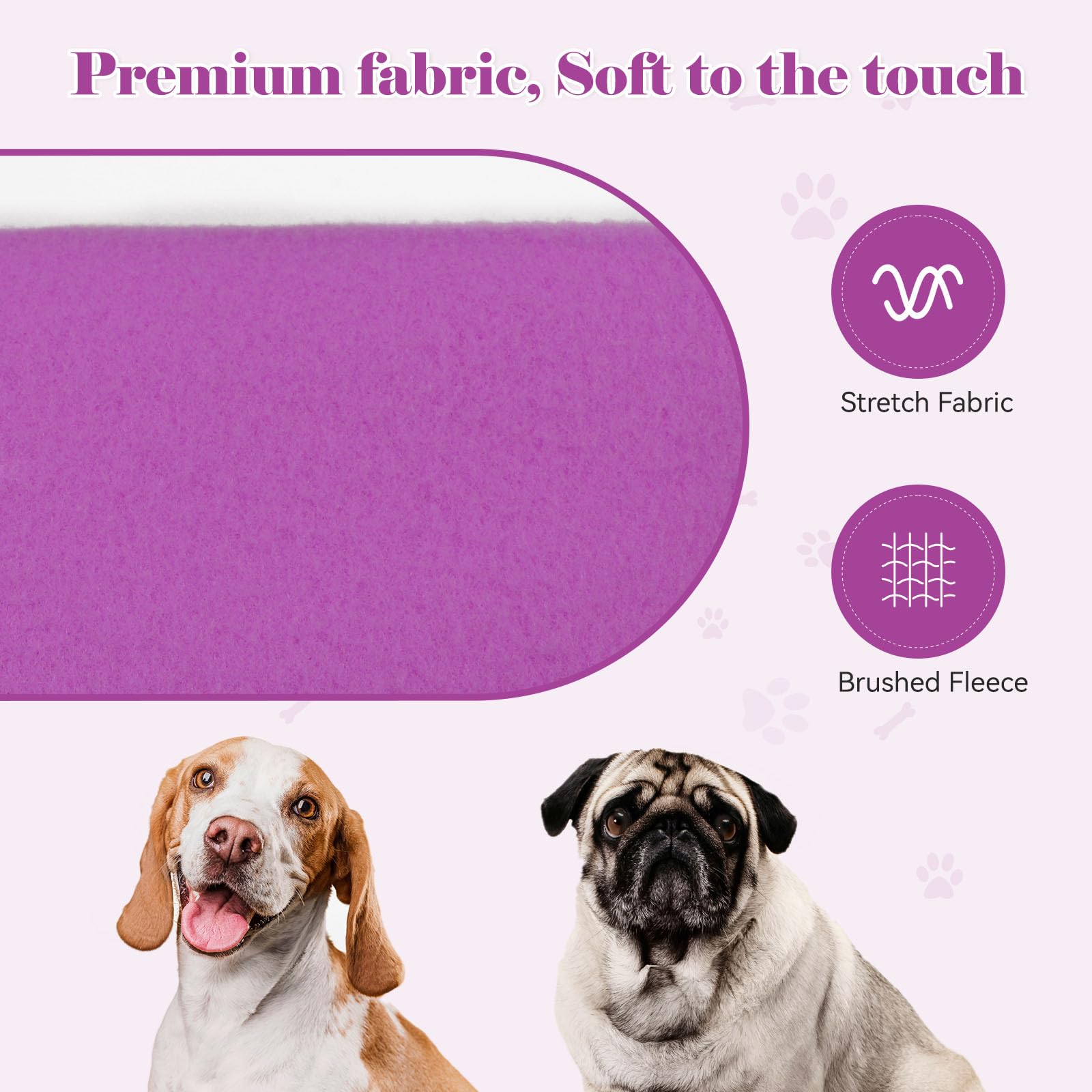 Purple Dog Hoodie Sweatshirt with Pocket - Solid Soft Brushed Fleece Dog Clothes for Small Dogs