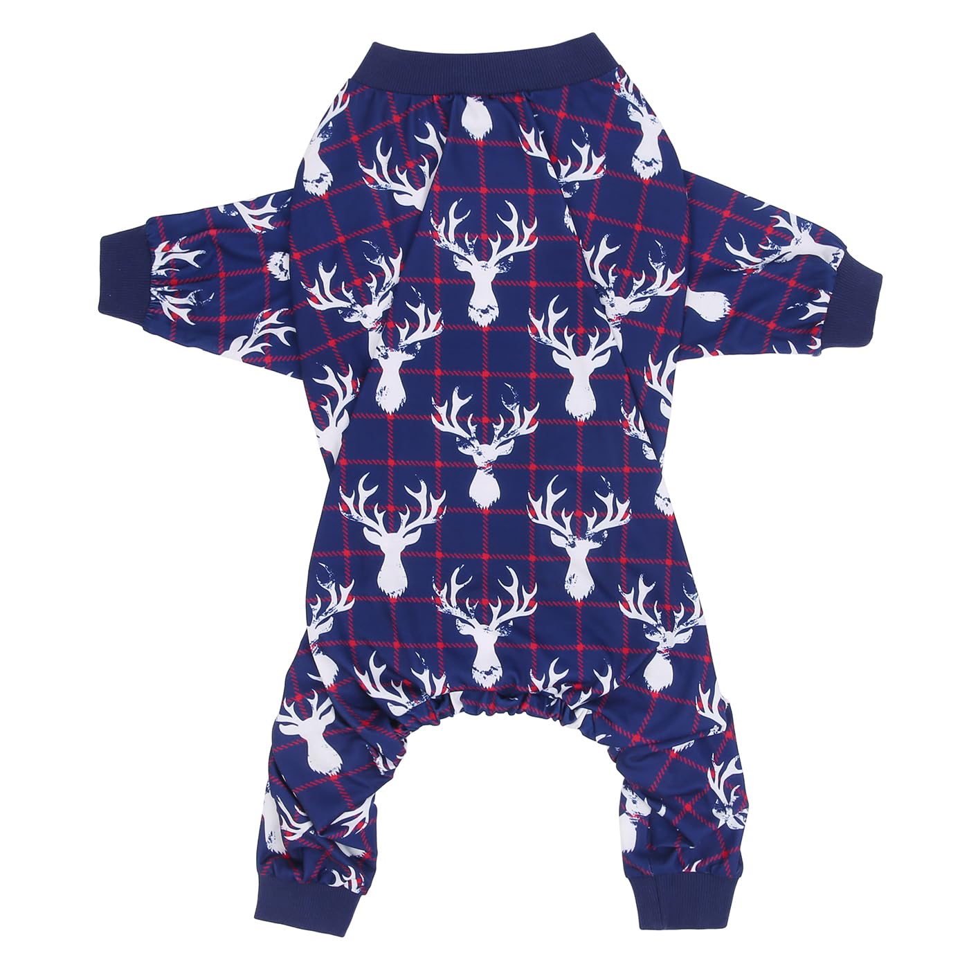 HDE Dog Pajamas One Piece Jumpsuit Lightweight Dog PJs Shirt for M-3XL Dogs Reindeer - M