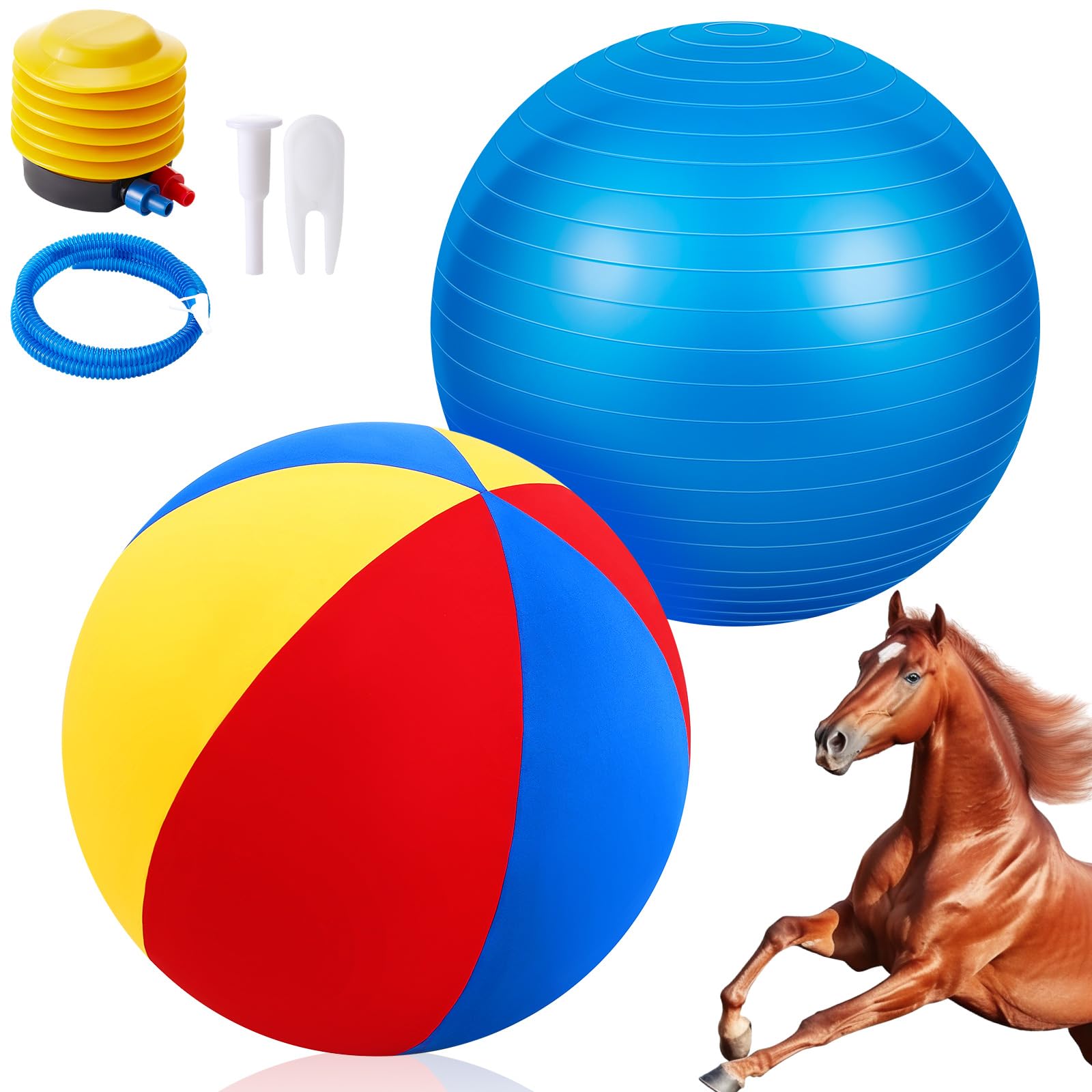 Vercanmonth 40Inch Giant Herding Ball With Ball Cover Anti Burst Please Watch Vcr For How To Inflation Horse Toys For Horses Sta