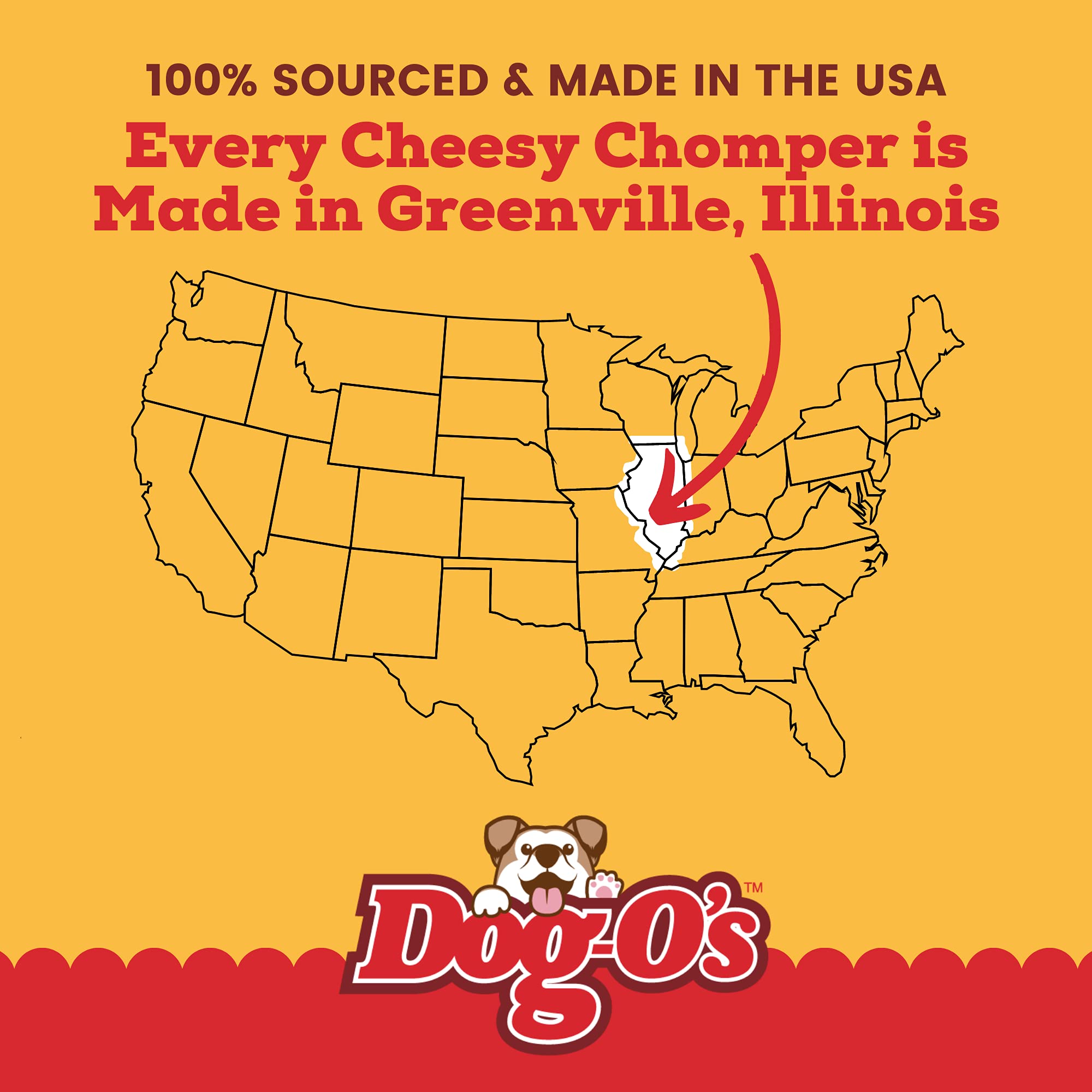 Marcoot Dog-Os Cheesy Chompers, All-Natural, Made in The USA, Grain Free, Real Cheese Treats for Medium & Large Dogs (Pack of 2