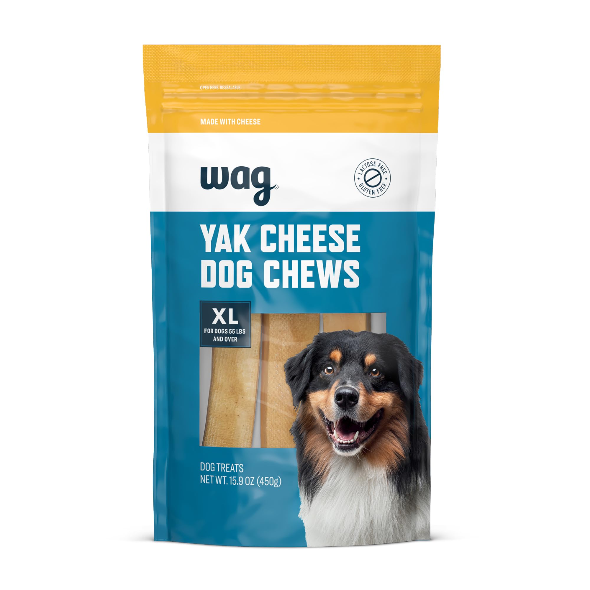 Amazon Brand - Wag Yak Cheese Himalayan Dog Chews, Dog Treats for Extra Large Dogs, All Natural, High Protein for Aggressive Che