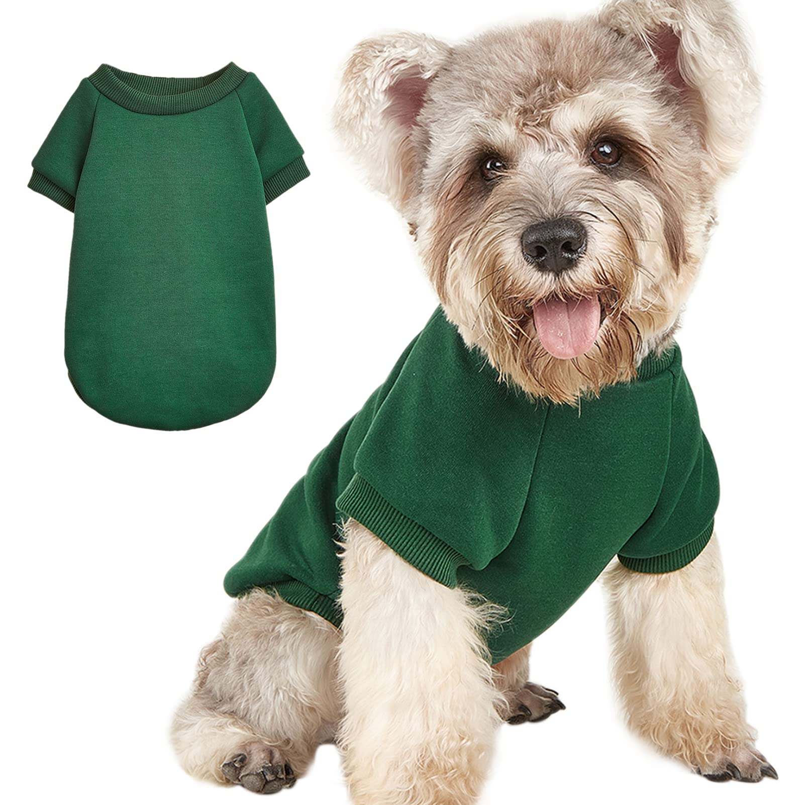 Jouhoi Puppy Sweater For Small Dogs Clothes Warm Winter Cat Clothe Pet Sweatshirt Knitwear Doggie Kitten Clothing, Green, Xx-Sma