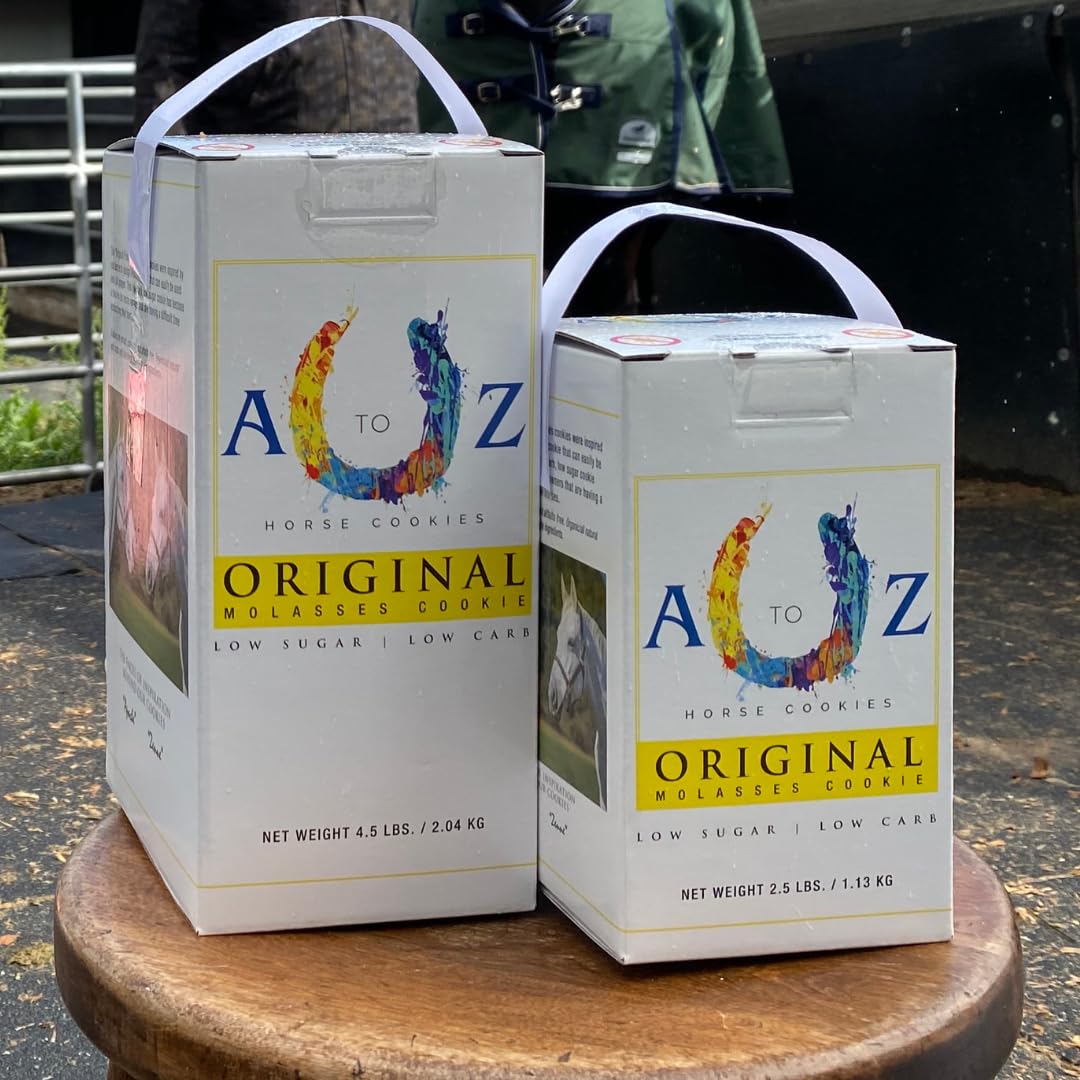 A TO Z HORSE COOKIES Horse Treats, Original Flavor, A Softer Cookie/Pill Popper Made w/Lite Molasses, Low Carb/Sugar, Wheat, Cor