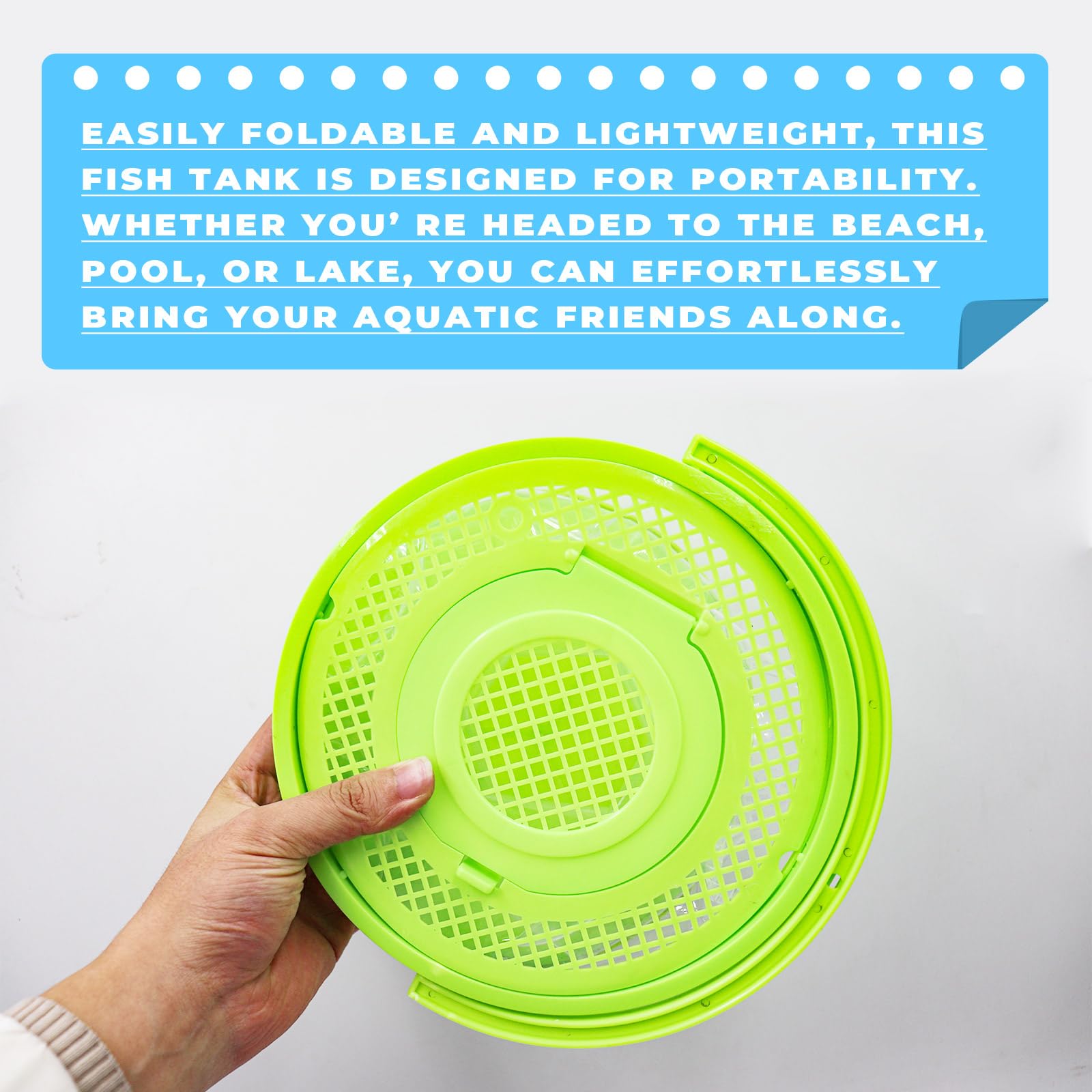 Foldable Small Aquarium, Portable Fish Tank, Fish Transport Container, Plasitc Fish Bowl, Beginner Tank, Great Concept For Catch