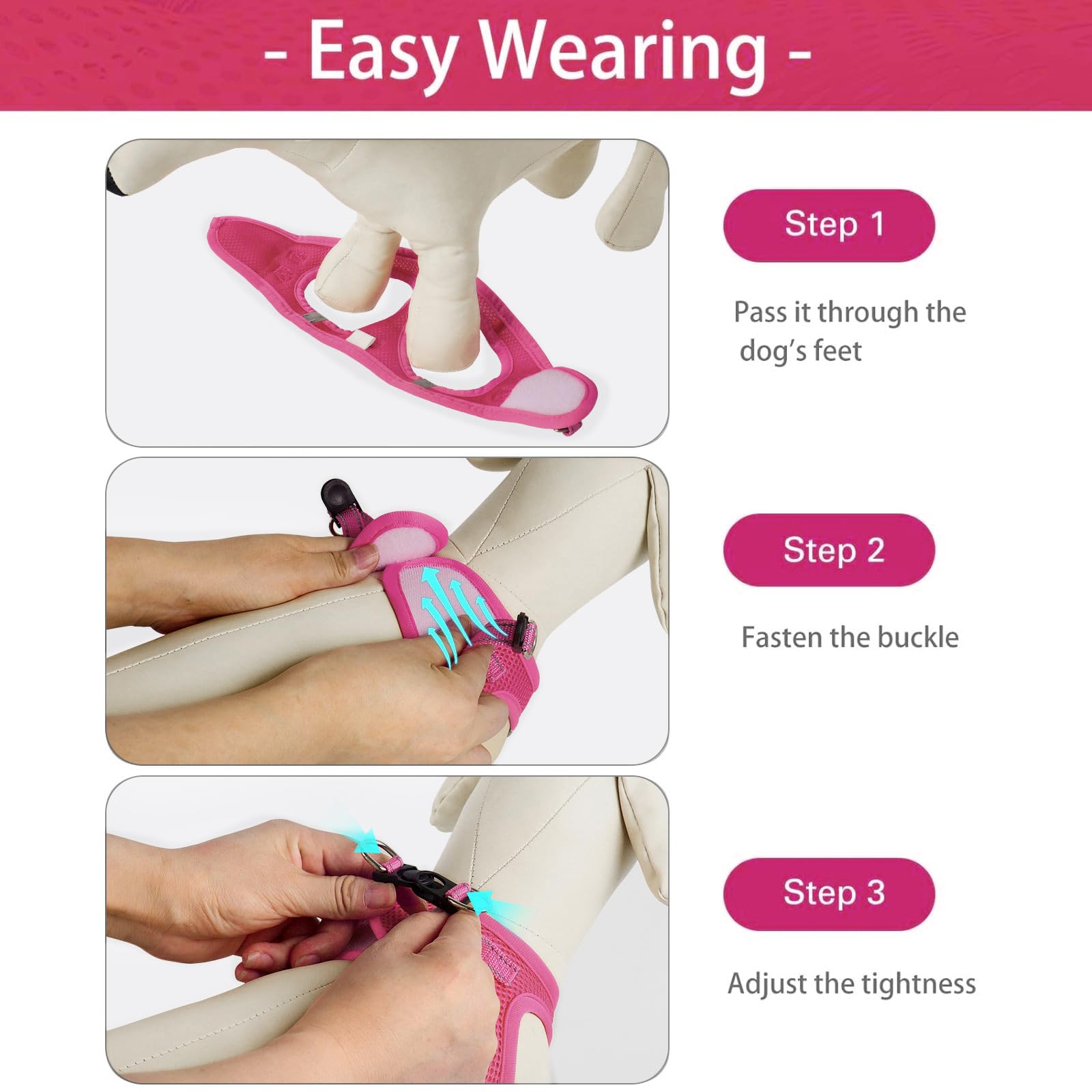 Dog Harness For Small Dogs Harness And Leash Set, Honeycomb Grid, Reflective Lightweight Harness & Anti-Twist Pet Lead (Multi Co