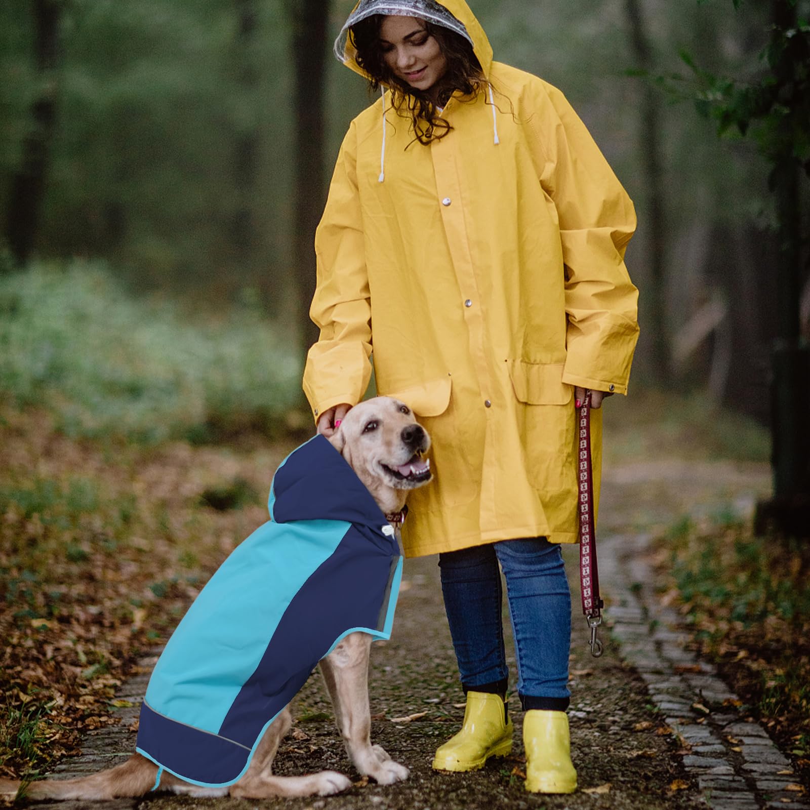 Iecoii Dog Raincoats For Large Dogs,Waterproof Large Doggy Rain Jacket With Hood,Reflective Breathable Pet Rain Coat With Hood,I