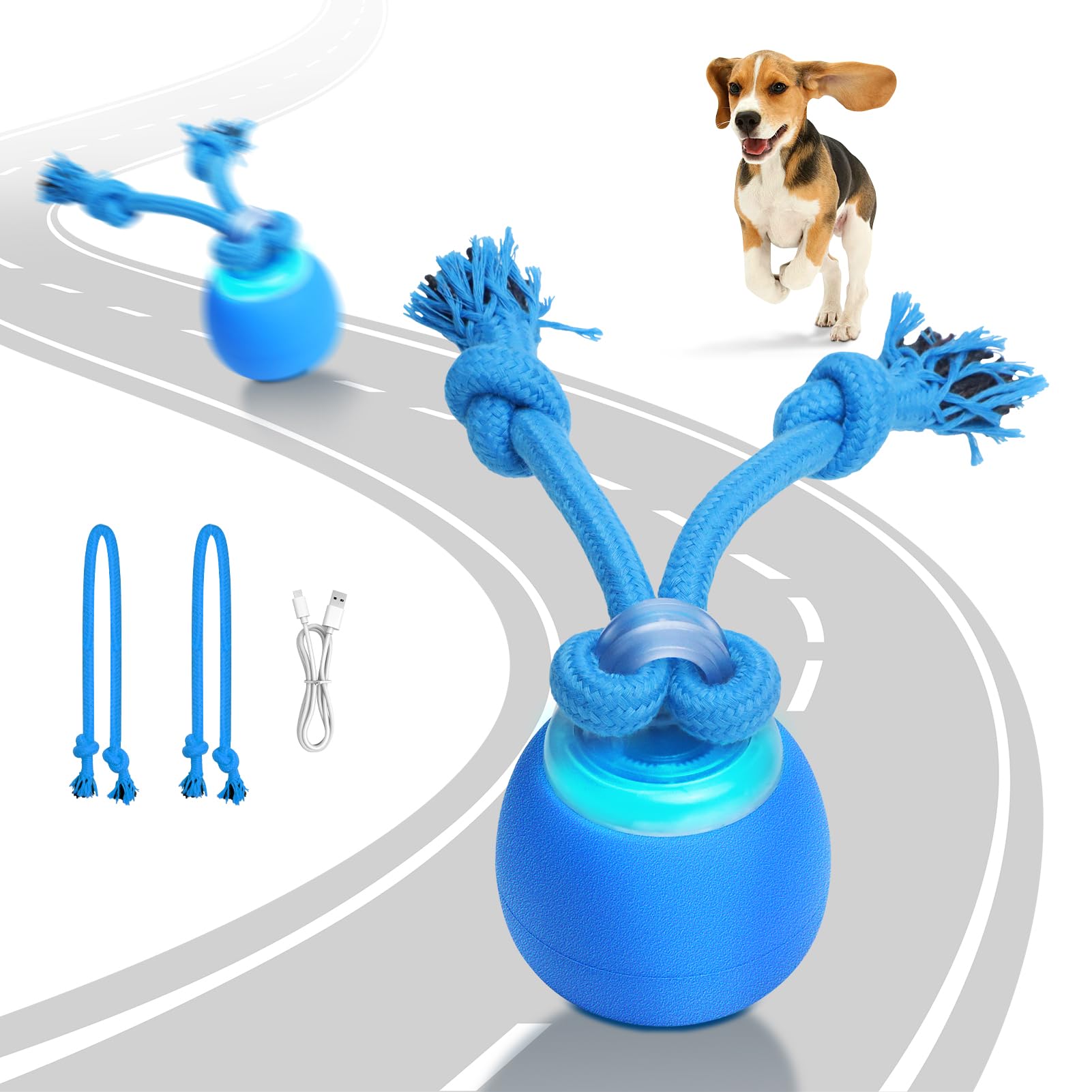 Oxawo Interactive Dog Toys Electric Dog Ball Touch Wake-Up With Dogs Chirping Rechargeable Toys Indoor & Outdoor Fun