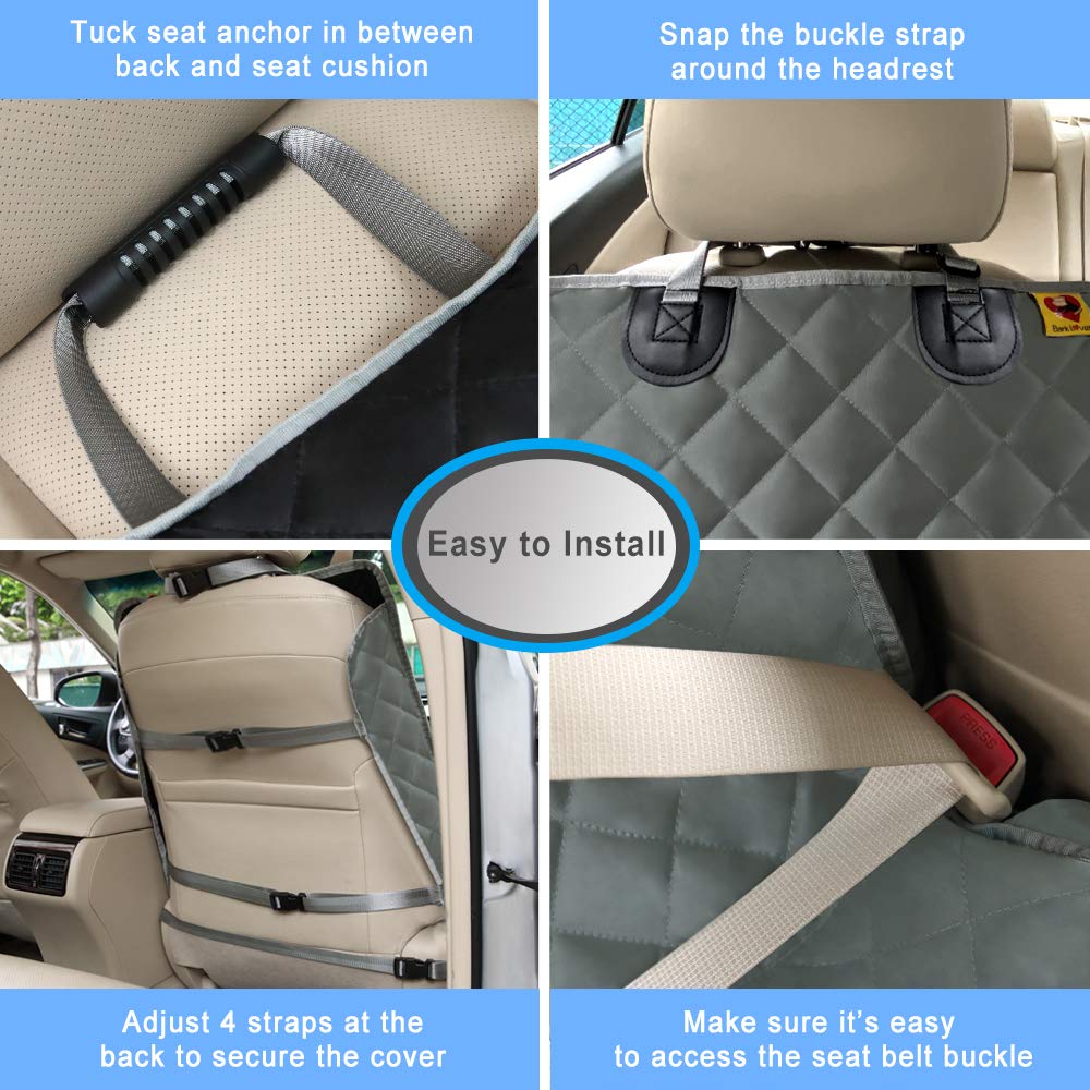 Bark Lover Deluxe Dog Seat Cover For Front Seat-More Durable Waterproof Front Seat Protector, High Heat Resistant And Nonslip Front Seat Cover For Dogs Kids, Universal Size (Grey)