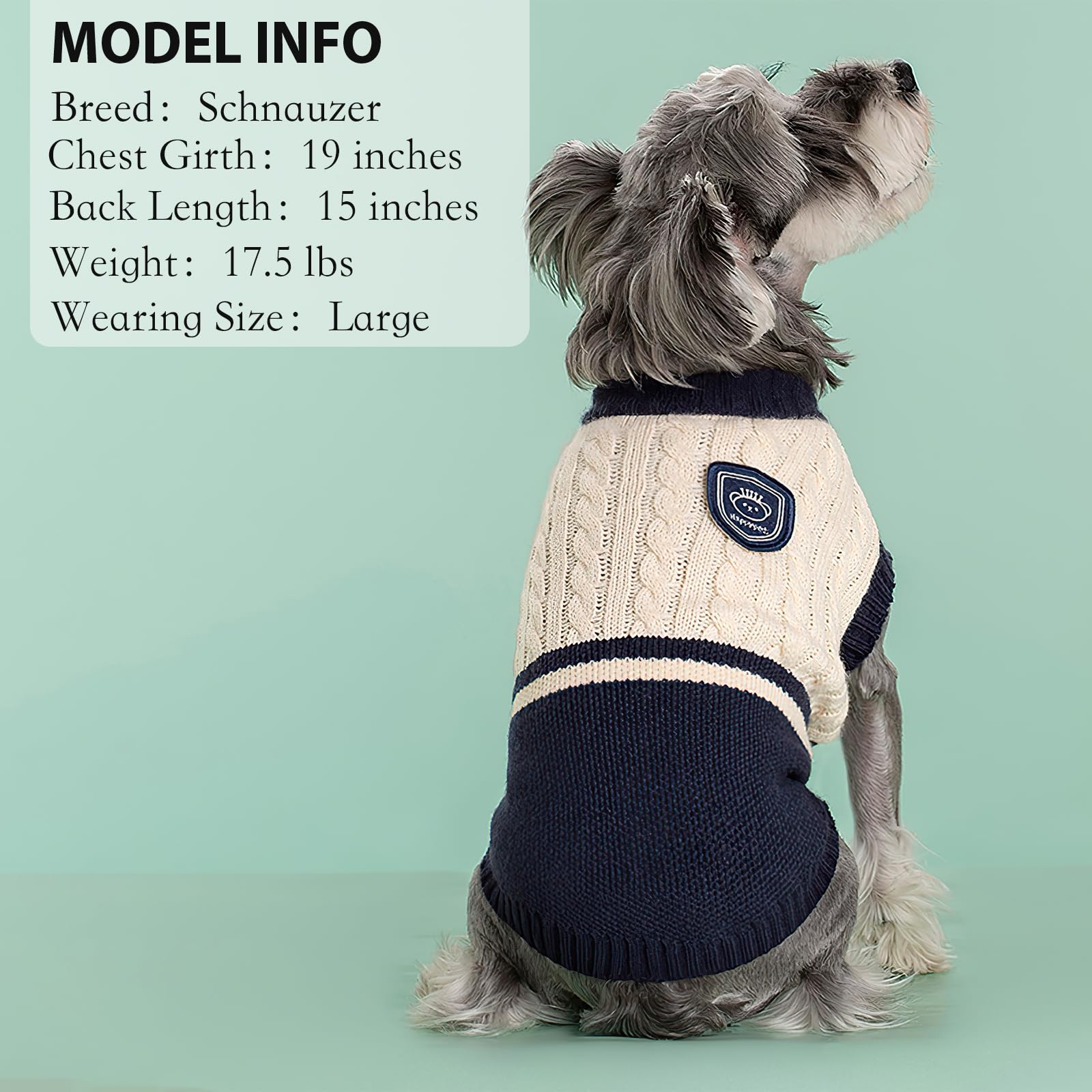 Preppy Puppy Sweater - Knitted For Small & Medium Dogs, Warm Winter & Fall, Girl & Boy Dog Clothes, Christmas Style