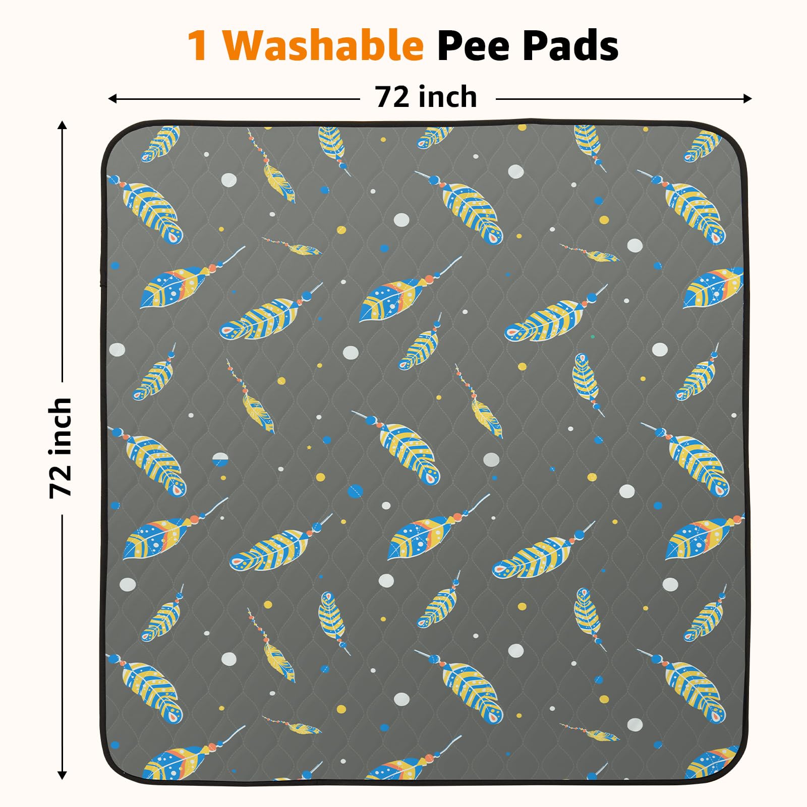 Washable Pee Pads For Dogs: Lagre Reusable Pee Pads For Dogs, Waterproof & Leakproof Reusable Puppy Pad, Non-Slip Whelping Pee P
