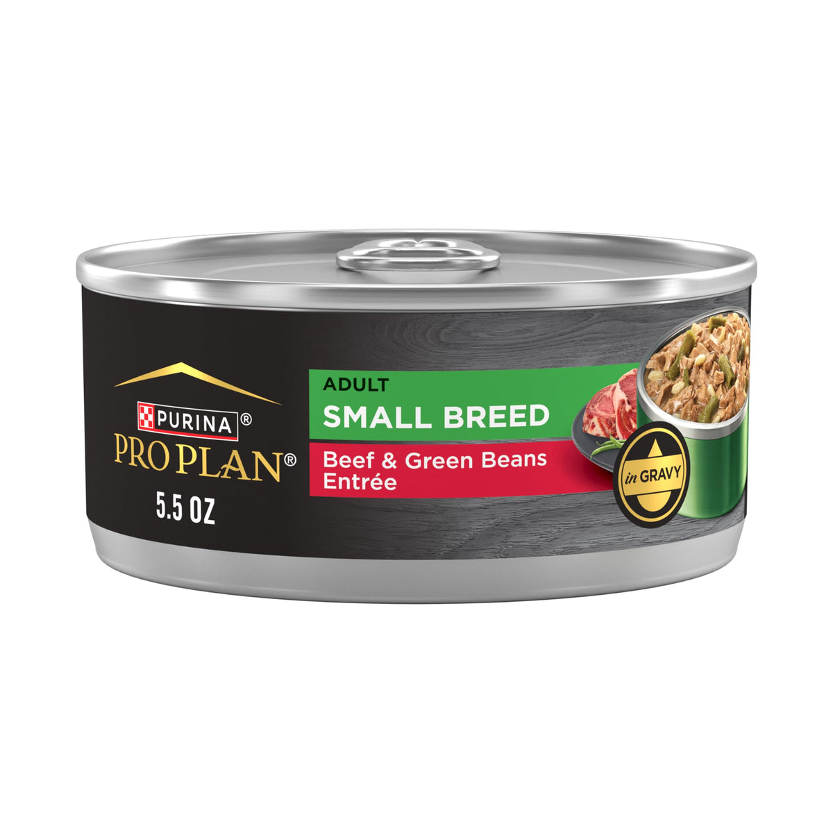 Purina Pro Plan Adult Small Breed Beef And Green Beans Entree In Gravy Wet Dog Food For Small Dogs - (Pack Of 24) 5.5 Oz. Cans