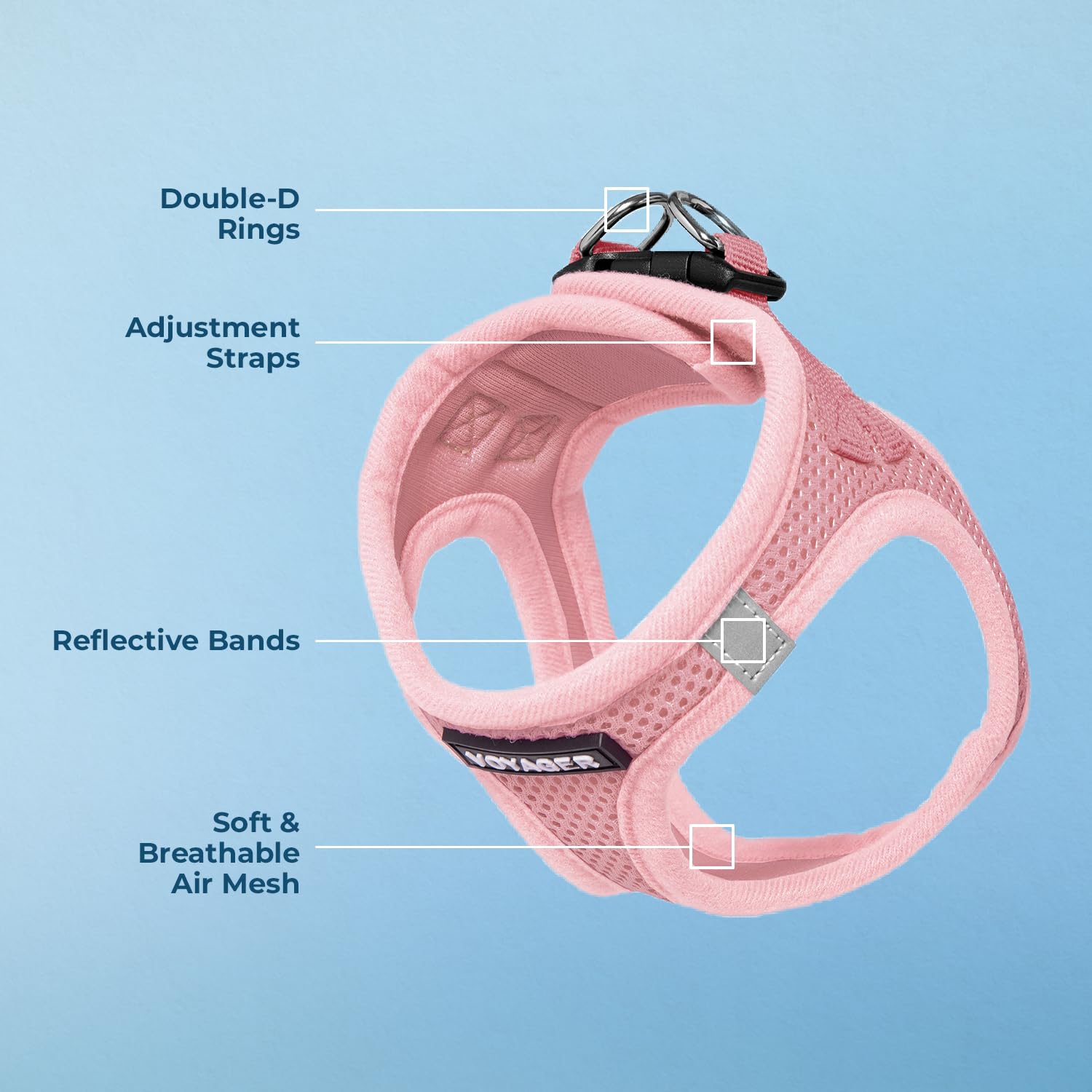 Voyager Step-In Air Dog Harness - All Weather Mesh Step In Vest Harness For Small And Medium Dogs And Cats By Best Pet Supplies - Harness (Pink), L (Chest: 18-20.5')