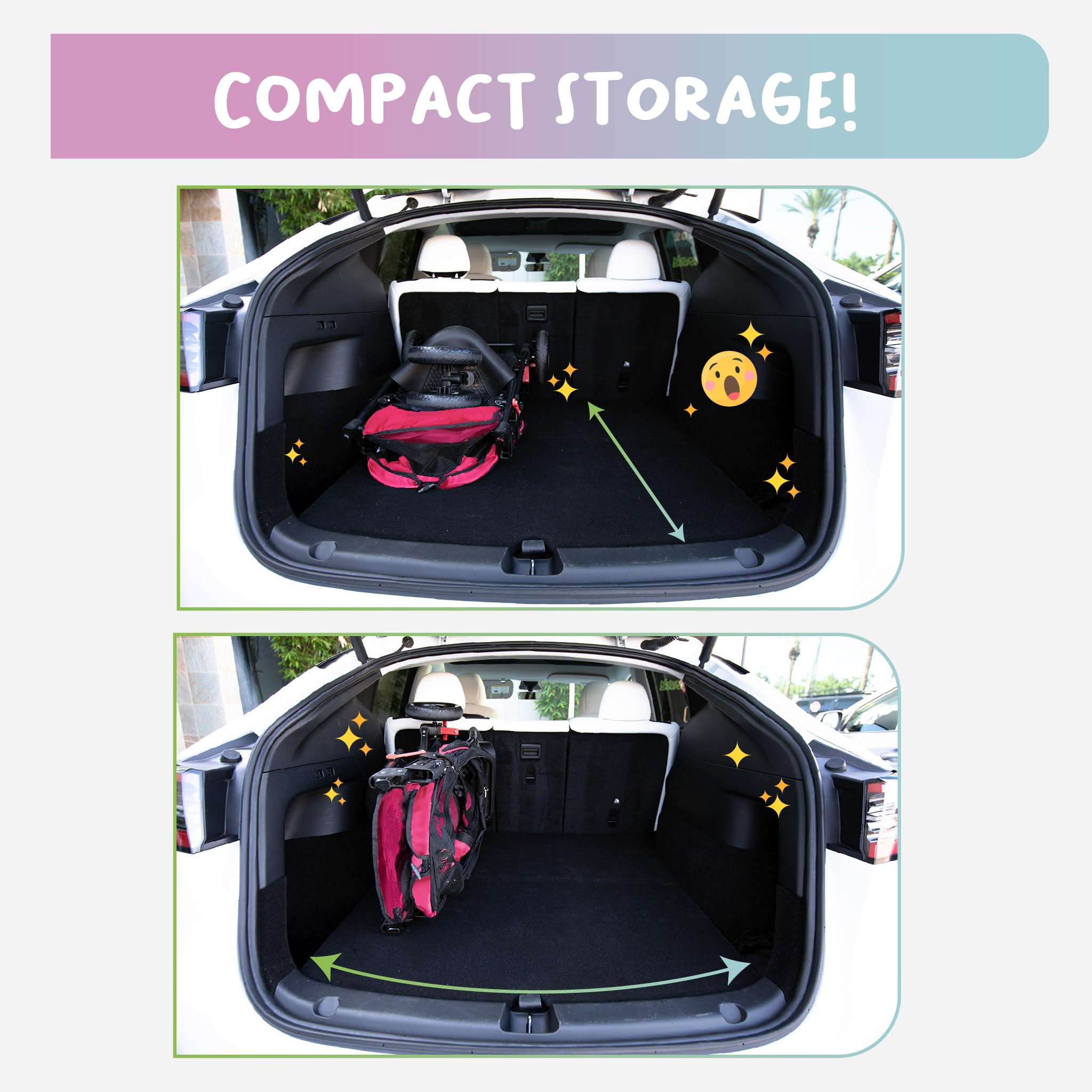 Petique Durable Pet Stroller, Easy Fold, Quality Mesh Windows, Large Storage Basket, Secure Cup Holder Tray, For Small To Medium Dog, Cat, Bunny, Supports Pets Up To 55Lbs - Razzberry