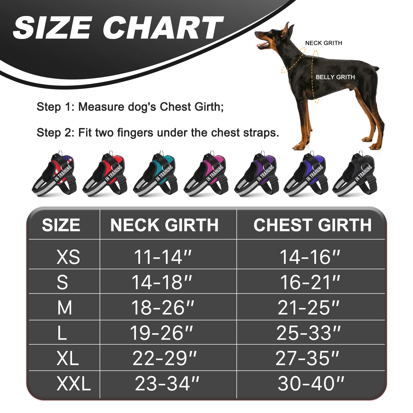 JUSTYEZI Essential Dog Harness with 3 Leash Clips - No-Pull, Adjustable, Comfortable Pet Vest Harness for Small to Large Dogs -