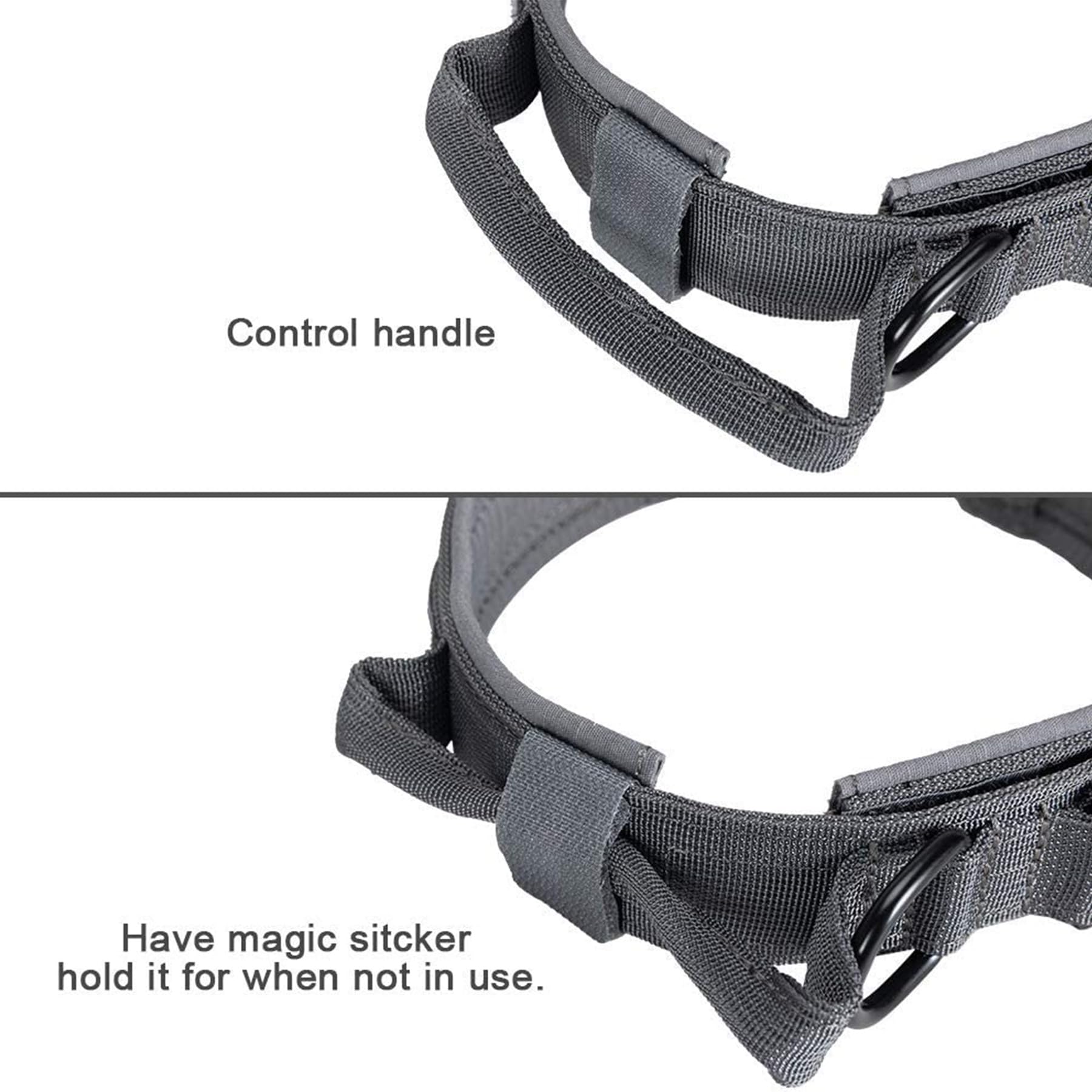 Excellent Elite Spanker Tactical Dog Collar Nylon Adjustable K9 Collar Military Dog Collar Heavy Duty Metal Buckle With Handle(Grey-M)