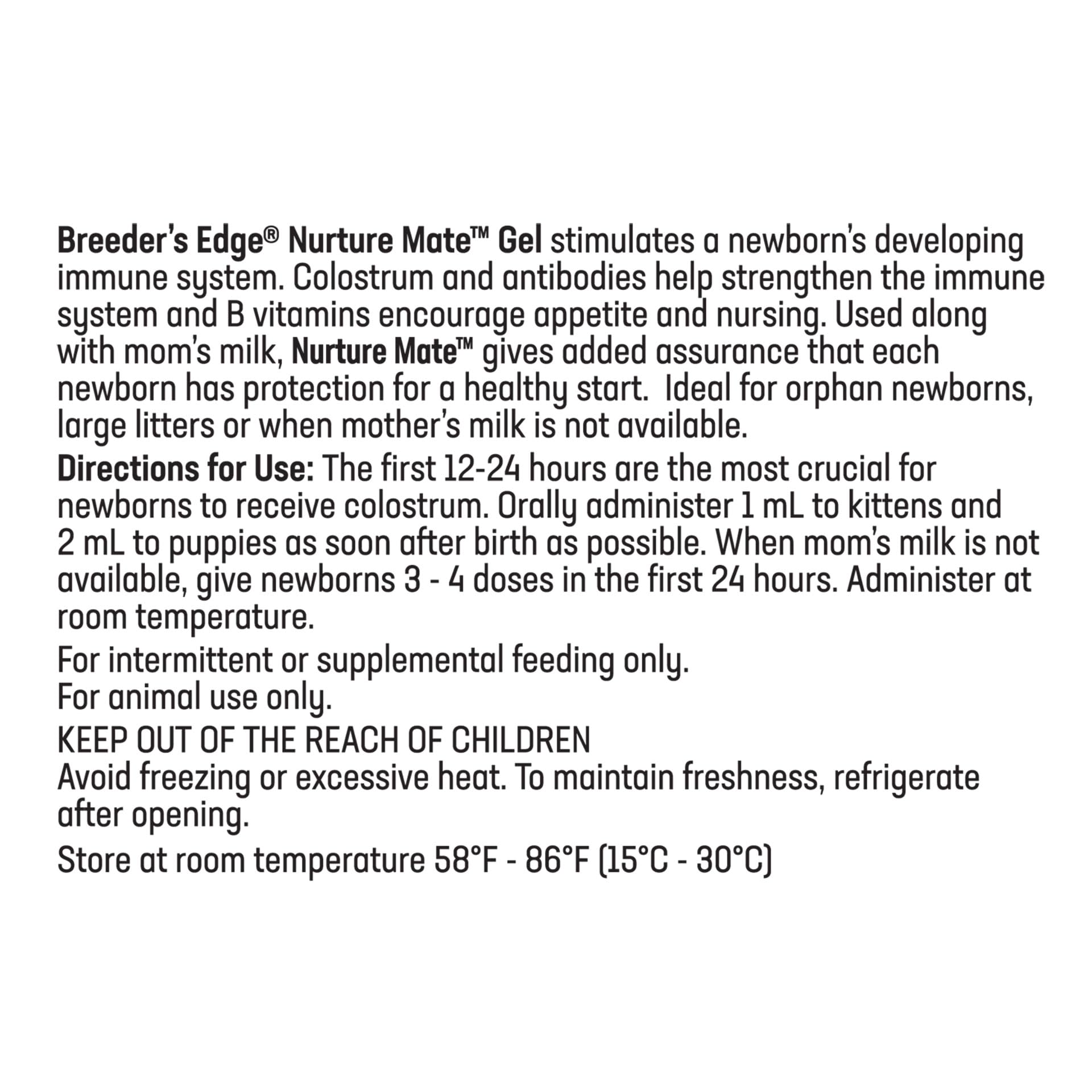 Revival Animal Health Breeders Edge Nurture Mate - Colostrum Supplement for Puppies & Kittens, Dogs, Cats - 30 ml Paste