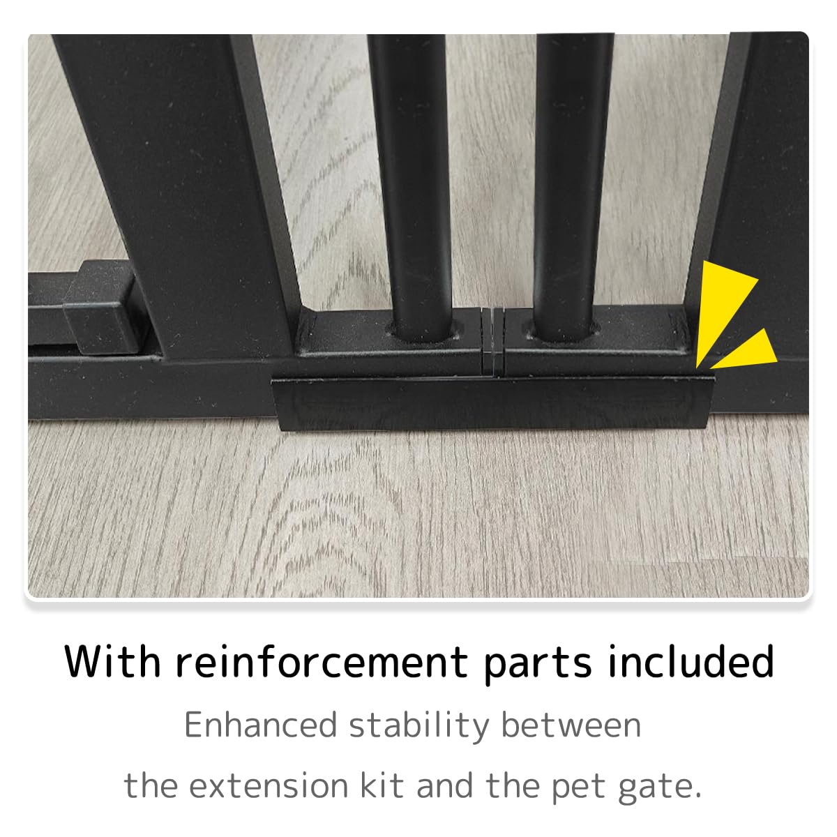 Lumizone Extra Tall Cat Gate Extension Kit - 61.02" High Pressure Mounted, 12.60" Wide, Black, No Drilling, Model 2025