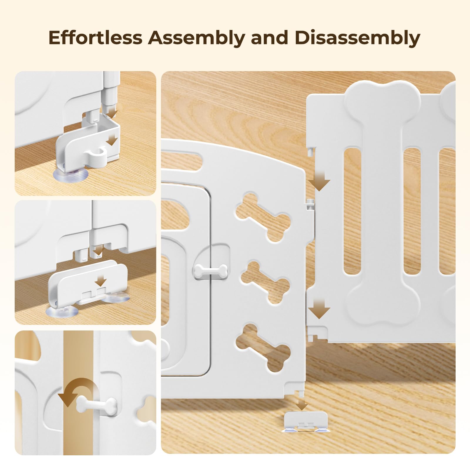 Lucky Muffin Dog Playpen With Door & Whelping Box, 8-Panel Lightweight Plastic Fence For Small To Medium Pets, Indoor/Outdoor Us