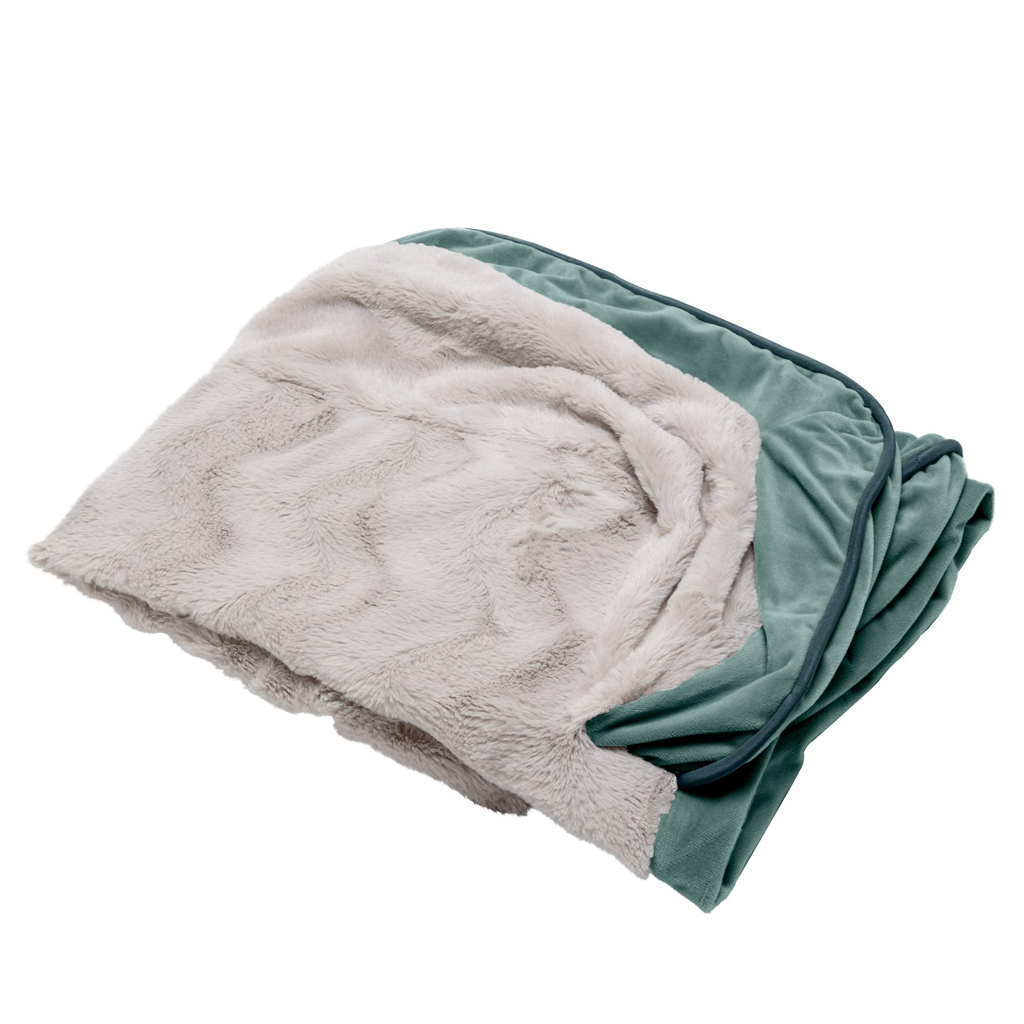 Furhaven Replacement Dog Bed Cover Perfect Comfort Plush & Velvet Waves Sofa-Style, Machine Washable - Celadon Green, Large