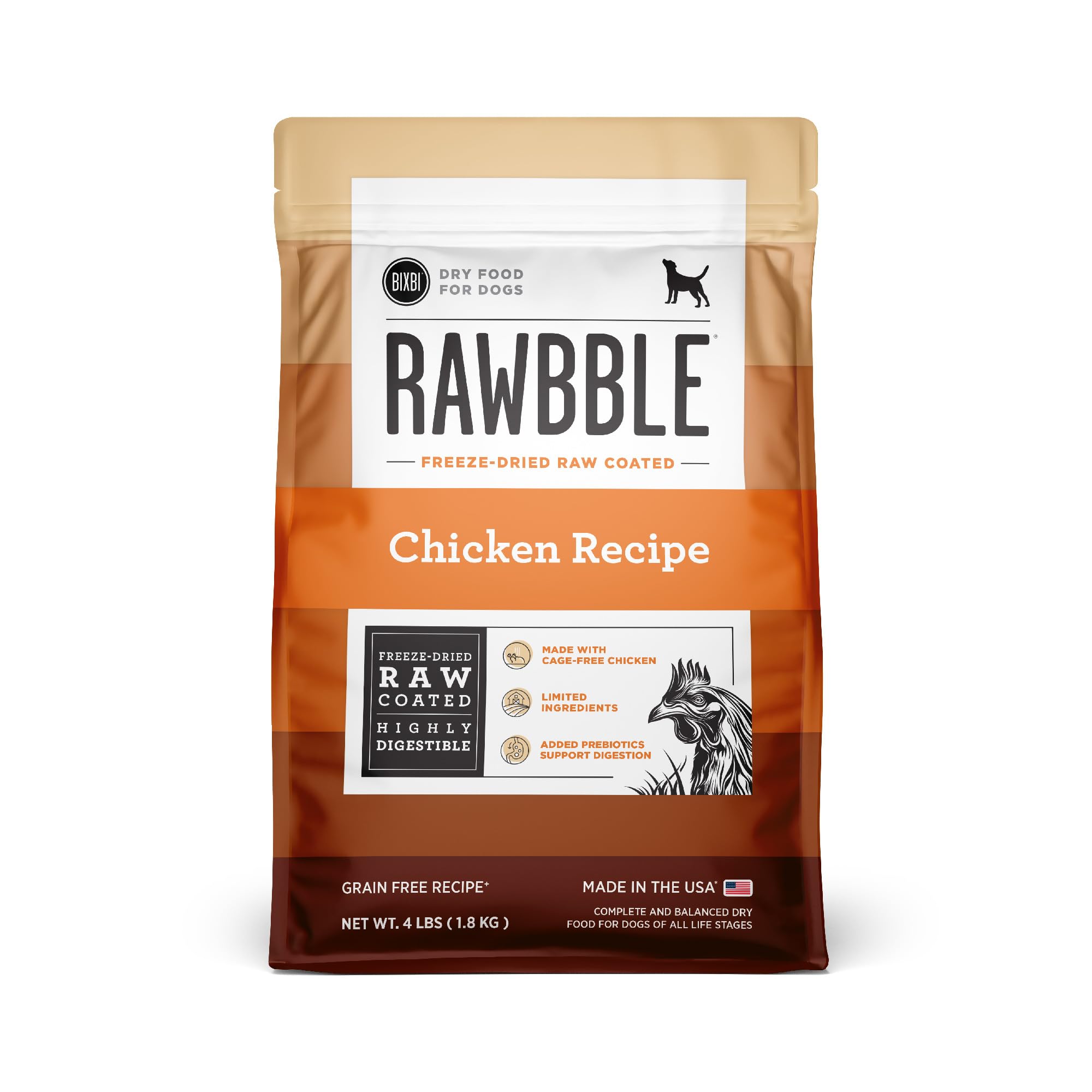 BIXBI Rawbble Dry Dog Food, Beef, 24 lbs - USA Made with No Meat Meals or Fillers - Freeze Dried Raw Coated Dog Food - Industry 