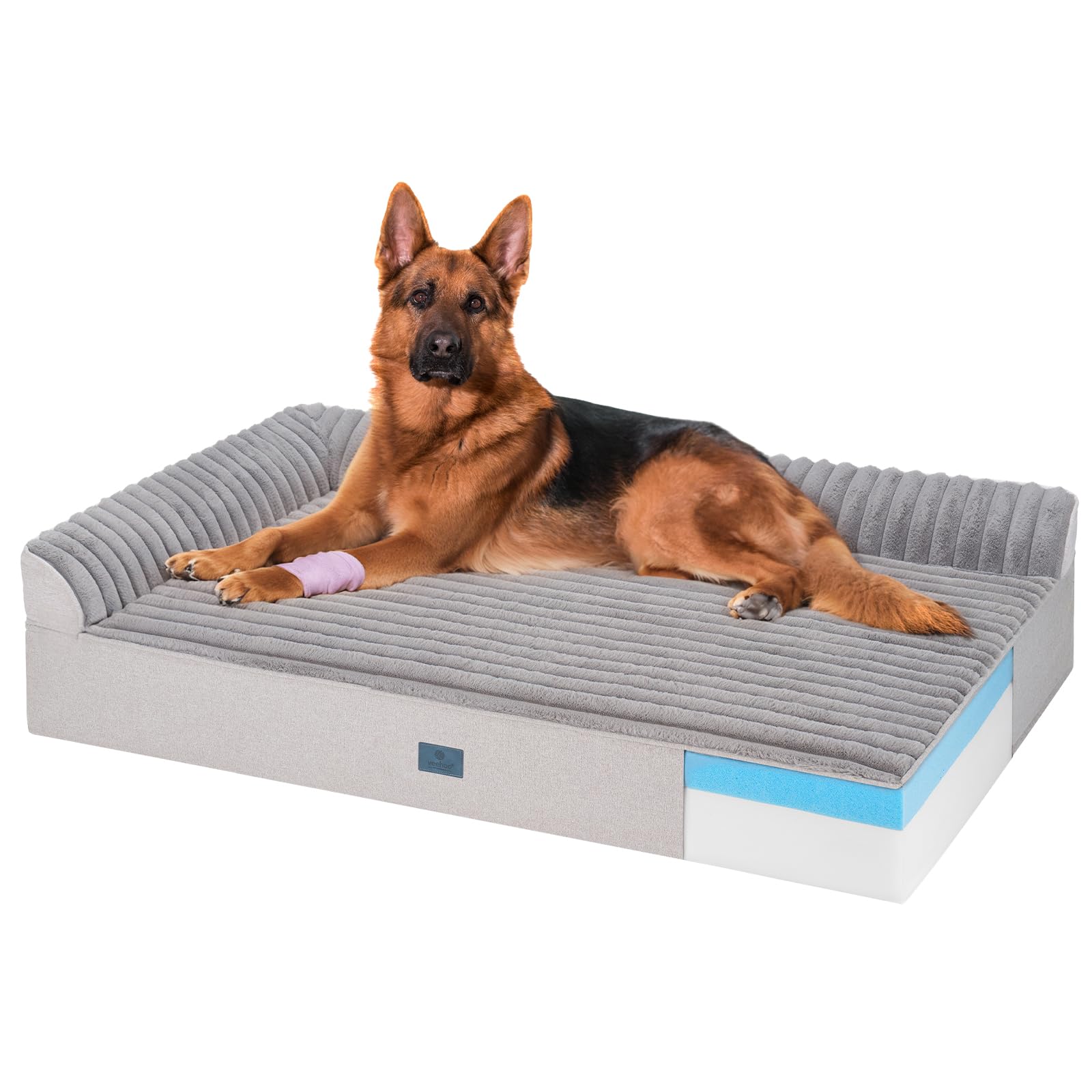 Veehoo Orthopedic Dog Bed for Senior Dog, 7 XXL Memory Foam Bed with Sides