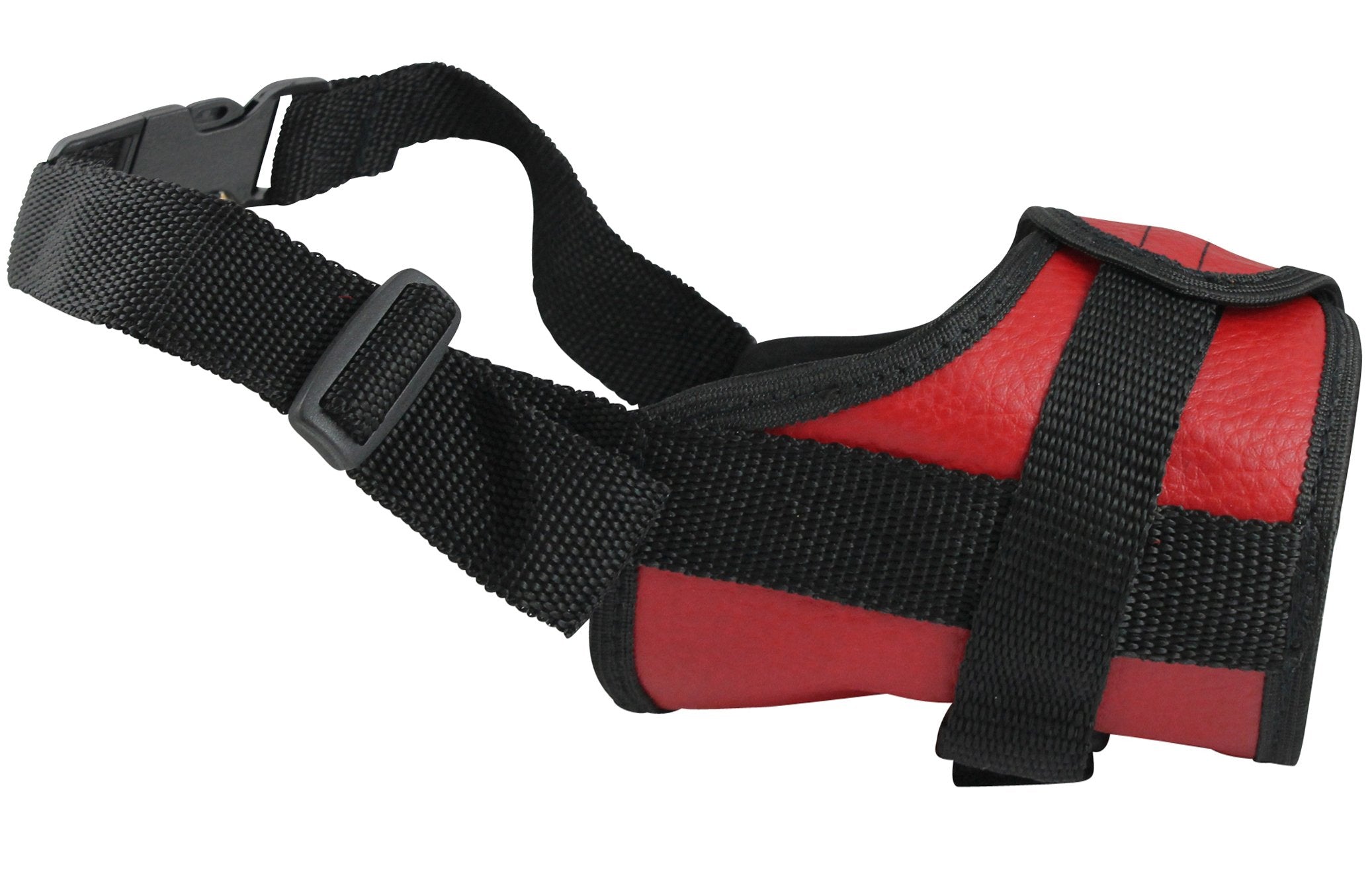 Adjustable Dog Muzzle 6 Sizes Red (XXS: 4.5-6.5 Snout Circumf.)