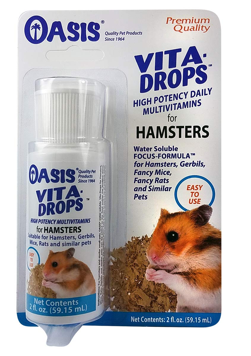 Oasis Hamster Vita-Drops All-in-1 Multivitamins - Daily Vitamin Supplement Supports Healthy Bones & Teeth, Joints & Digestion, P