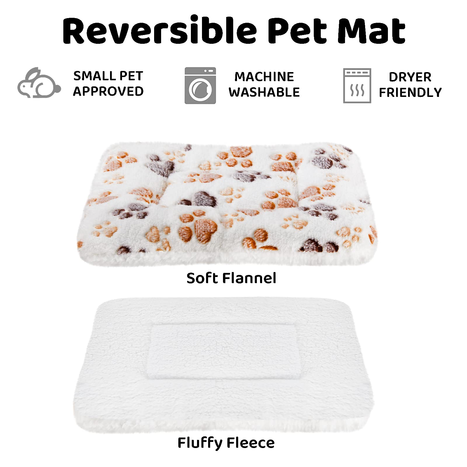 Amakunft 2 Pack Of Square Plush Guinea Pig Pillow, Cozy Hamsters Sugar Glider Hedgehog Sleep Bed, Rabbit Cage Accessories Mat (Paw, Medium)