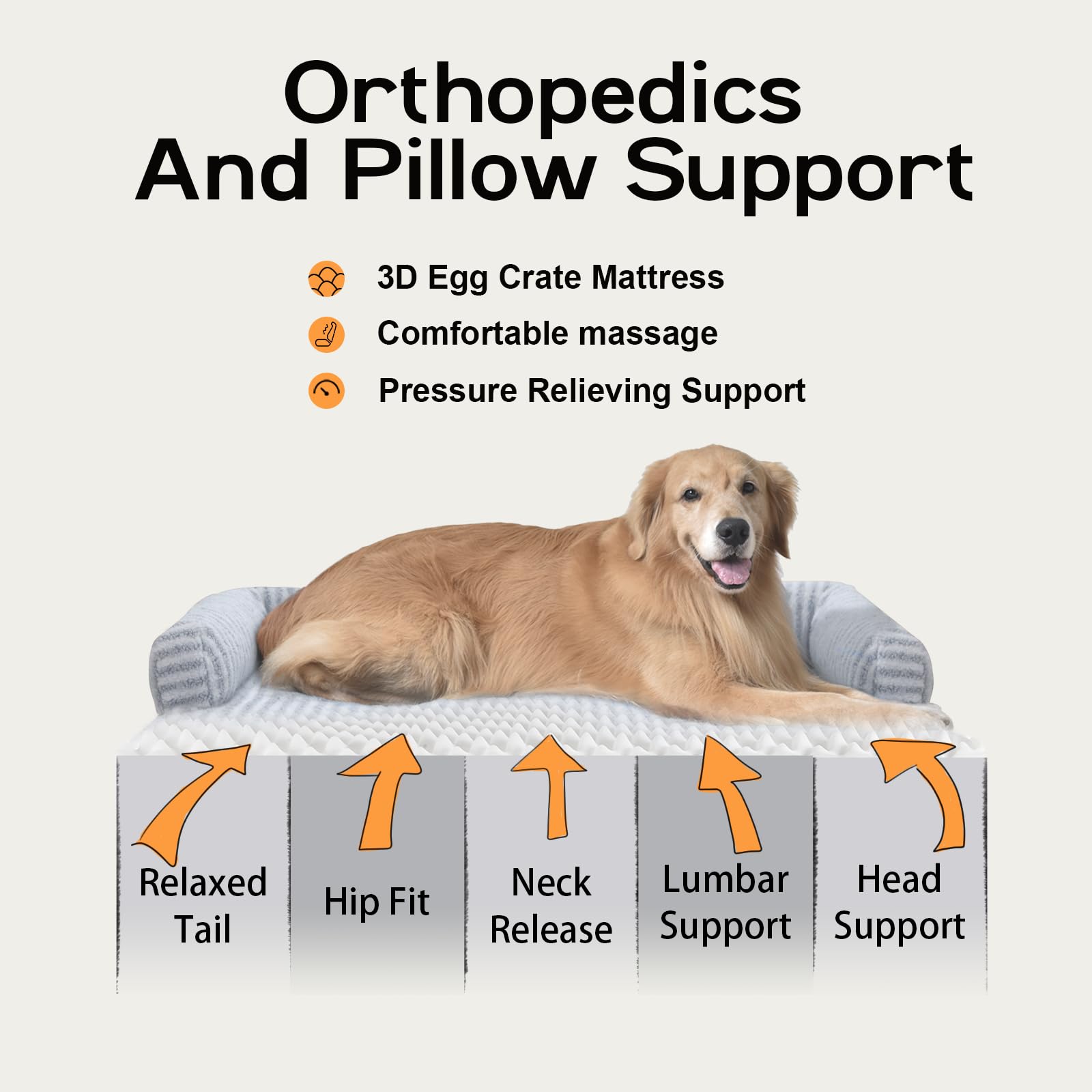 Dog Bed Medium Size Dog-Orthopedic Waterproof Bed for Dogs,Foam Couch Sofa with Washable Removable Cover & Non-Slip Bottom