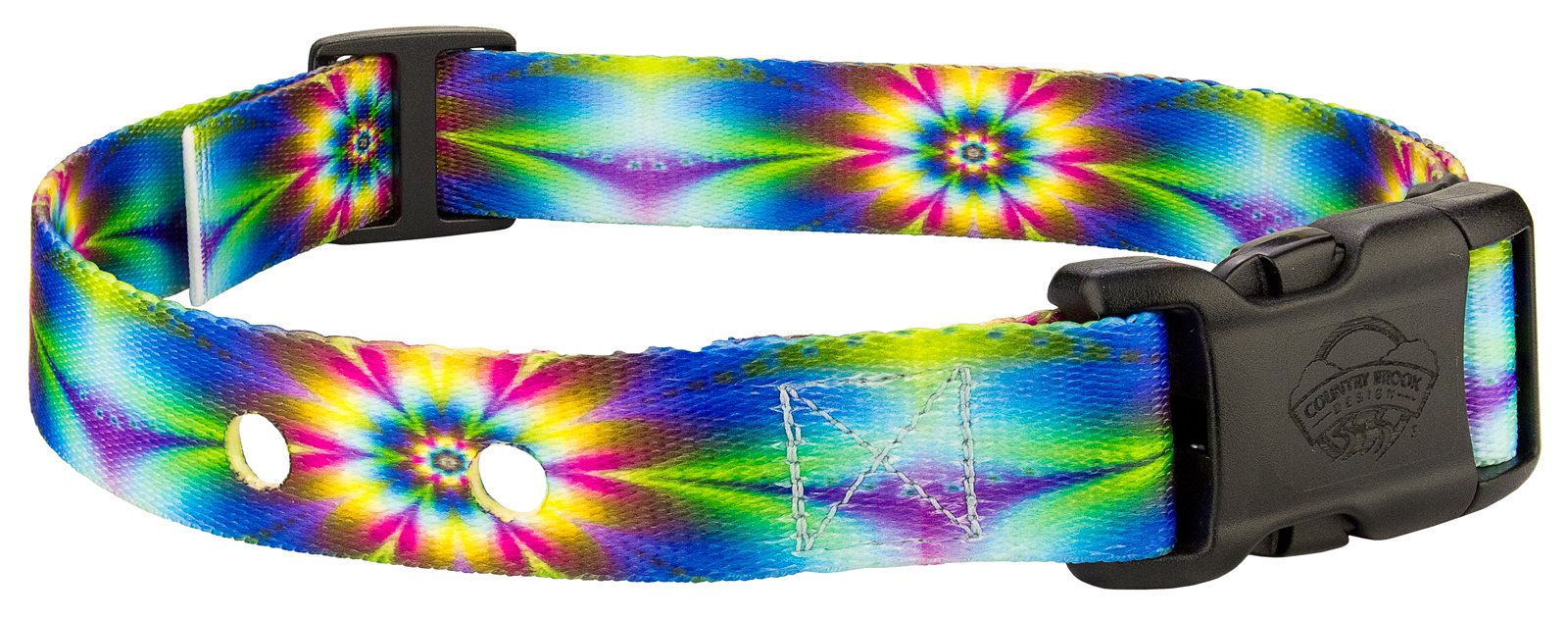 Country Brook Petz - Tie Dye Flowers Replacement Collar For Dog Fence Receivers One Size Fits Most