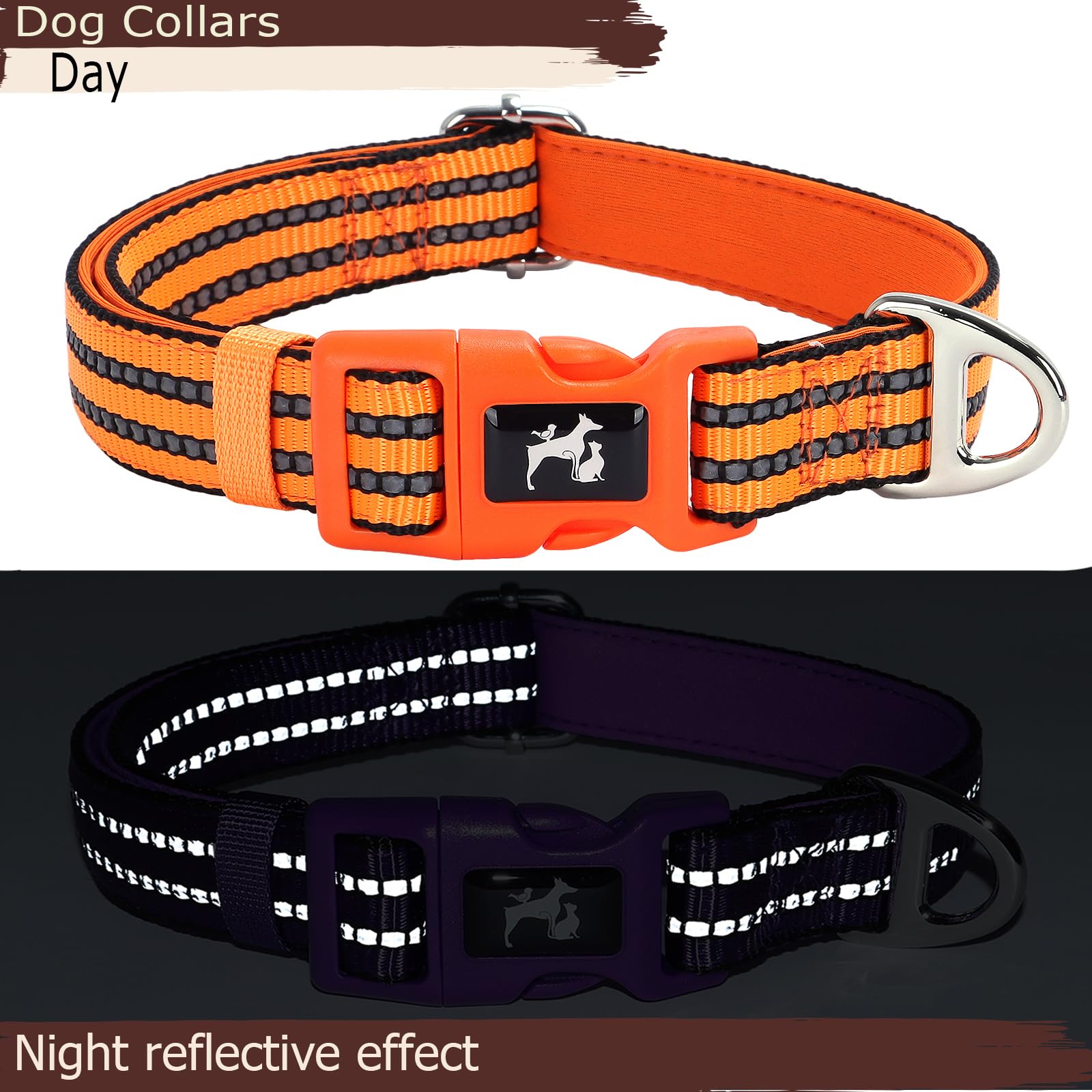 Maowuwujoz Reflective Large Dog Collars - Soft Padded, Adjustable Durable Pet Collar With Quick Release Buckle For Walking, Runn