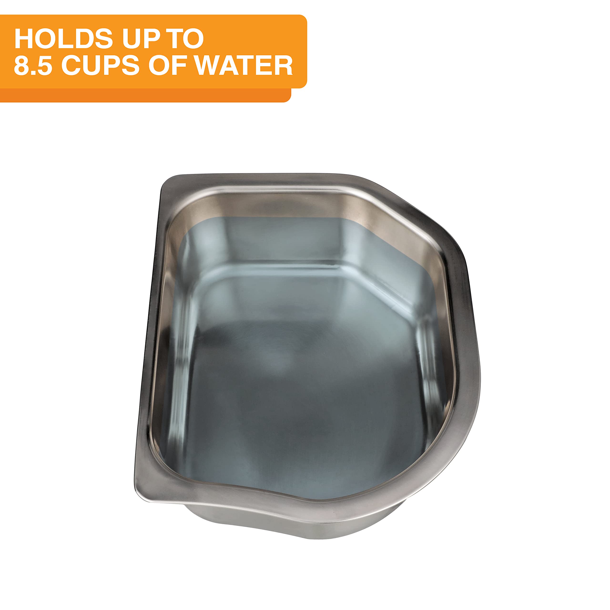 Neater Pets Stainless Steel Water Bowl For Cats Or Dogs - Fits Inside Of Neater Slow Feeder Double Diner, 8.5 Cups
