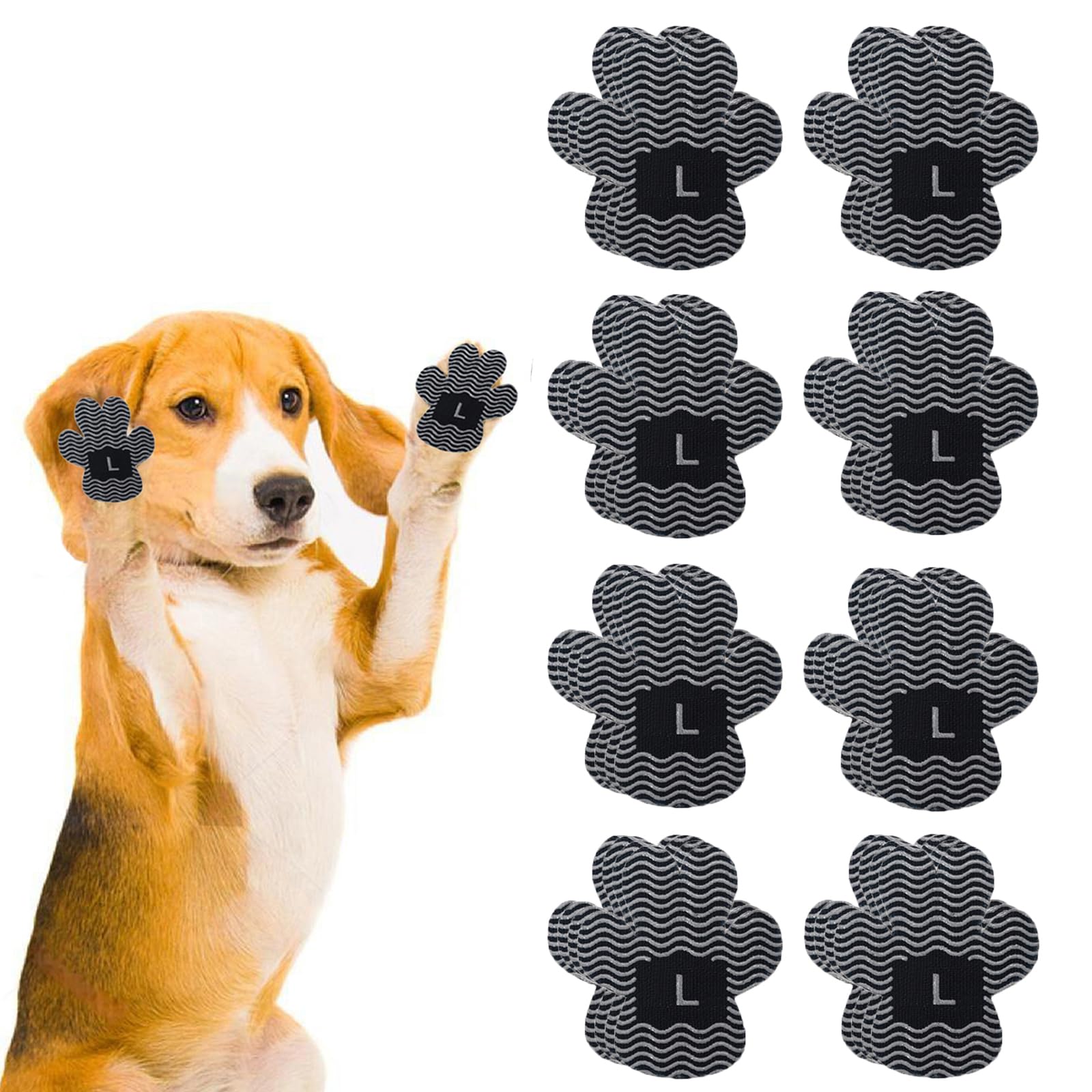 Dog Paw Protector Anti Slip Toe Grips Paw Pads For Dogs Traction, 8 Sets 32 Pads Disposable Self Adhesive Resistant Dog Shoes Bo