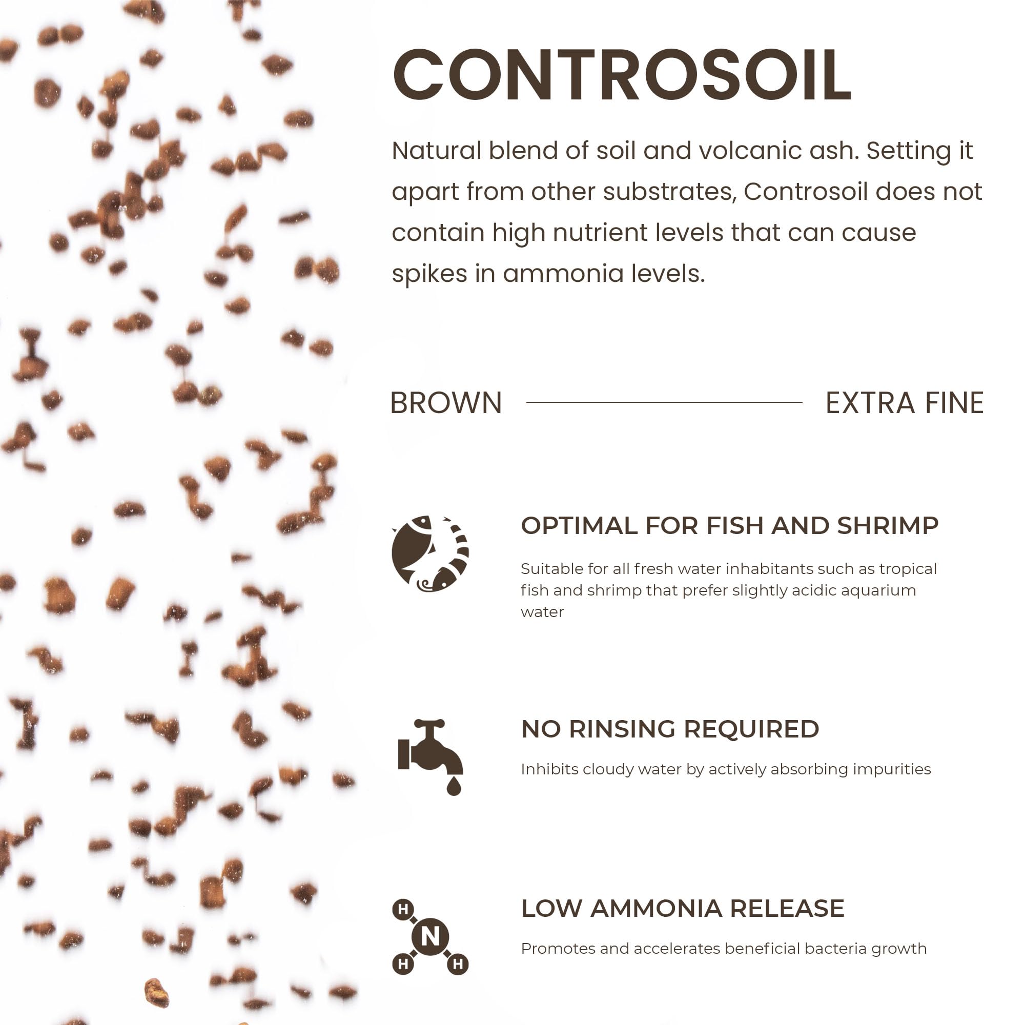Ultum Nature Systems Controsoil - Freshwater Aqua Soil Substrate for Fish, Shrimp, Live Plant Propagation and Aquascaping - 6.8p