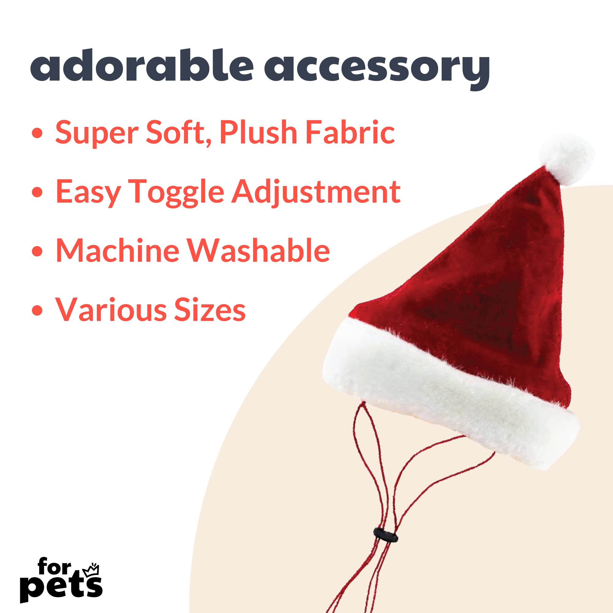 Huxley & Kent Pet Hat | Santa (Large) | Festive Christmas Holiday Accessory For Dogs/Cats | Holiday Pet Hat | Snugfit Sliding To