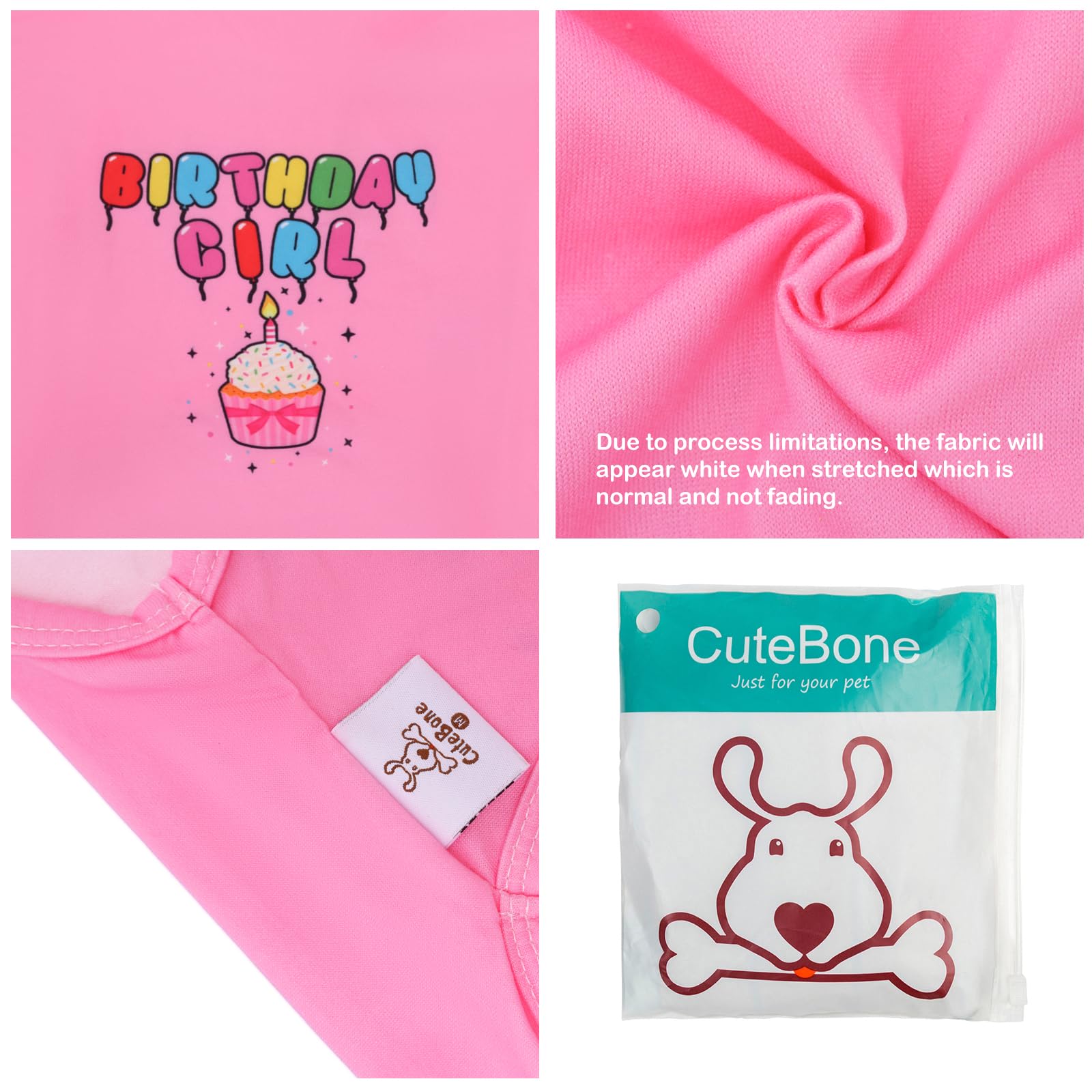 Cutebone Soft Dog Shirt Birthday Lightweight Small Puppy T-Shirts Pet Clothes Breathable Tee Vest Stretchy Outfit Cat Apparel Bx
