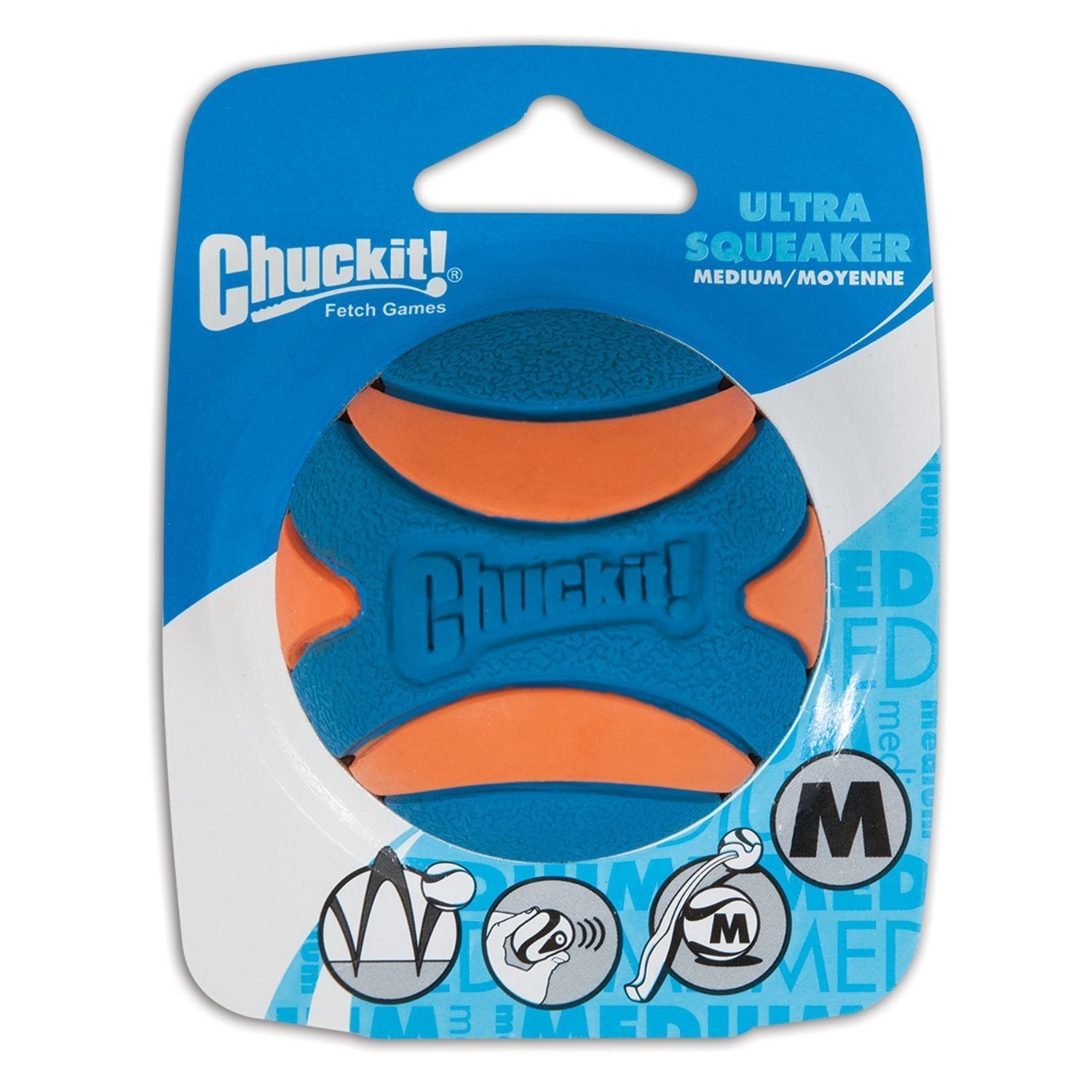 Chuckit Ultra Squeaker Ball Dog Toy Medium (2.5' Diameter) (6 Pack)