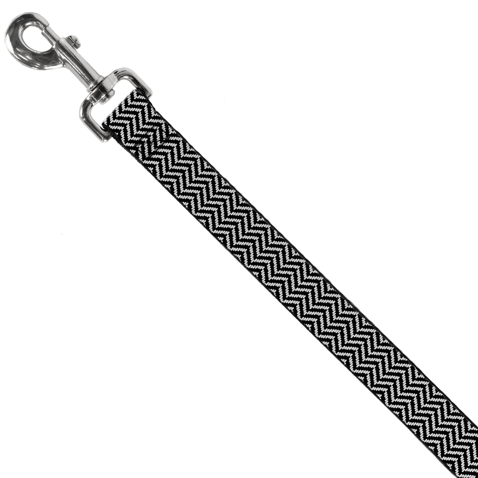 Buckle-Down Pet Leash - Herringbone Jagged Black/White - 6 Feet Long - 1.5 Wide