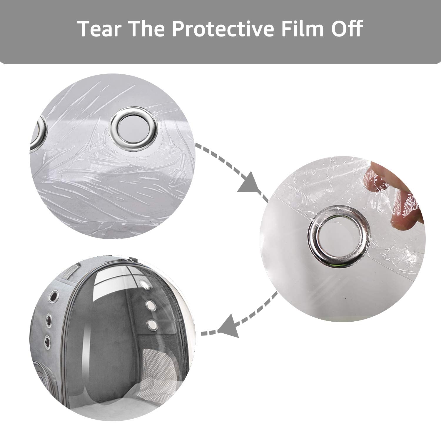 Henkelion Bubble Carrying Bag For Small Medium Dogs Cats, Space Capsule Pet Hiking Backpack, Airline Approved Travel Carrier - Grey