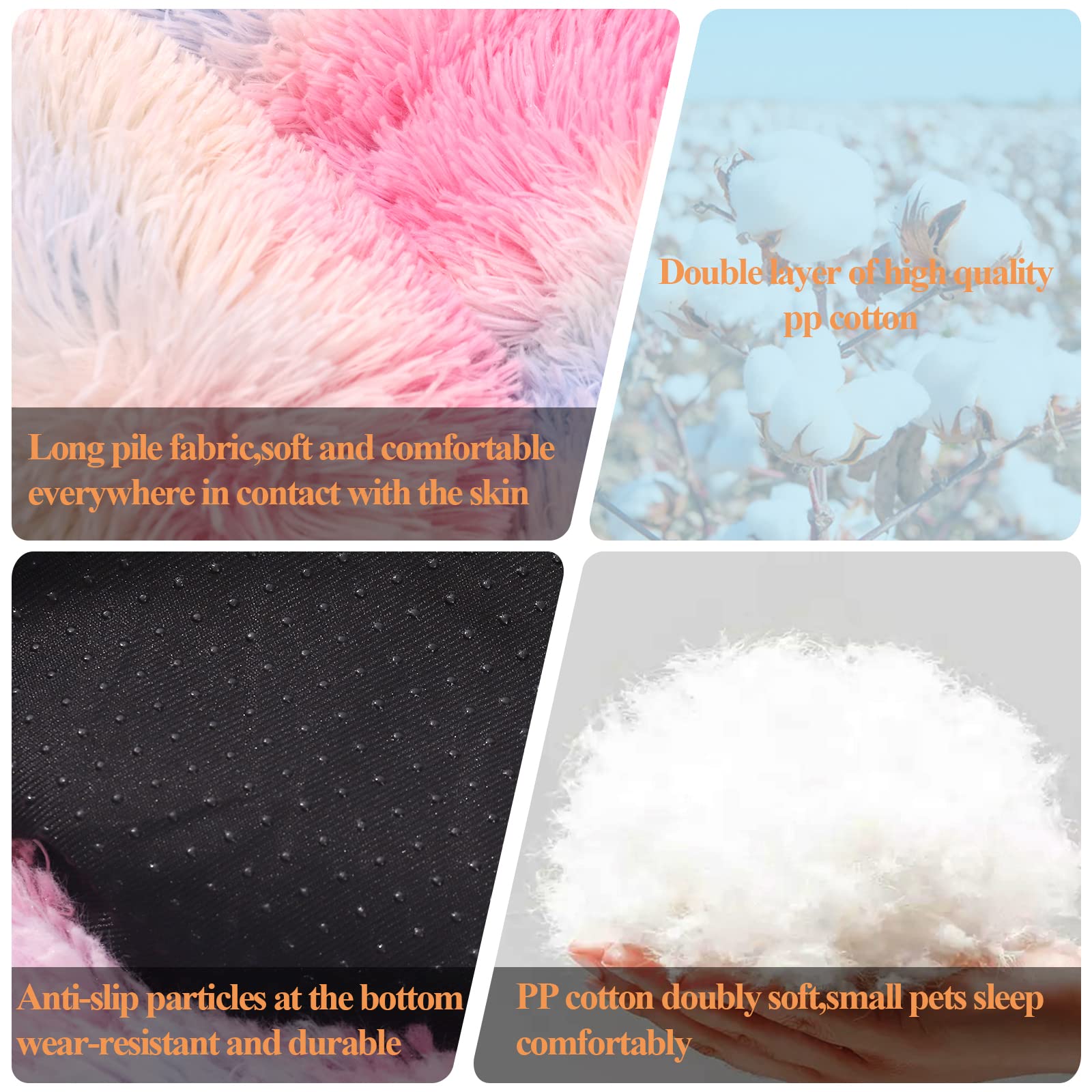 Kimpets Dog Bed Calming Dog Beds For Small Medium Large Dogs - Round Donut Washable Dog Bed, Anti-Slip Faux Fur Fluffy Donut Cuddler Anxiety Cat Bed(20'/27'/35') (S 20''X20'', Color)