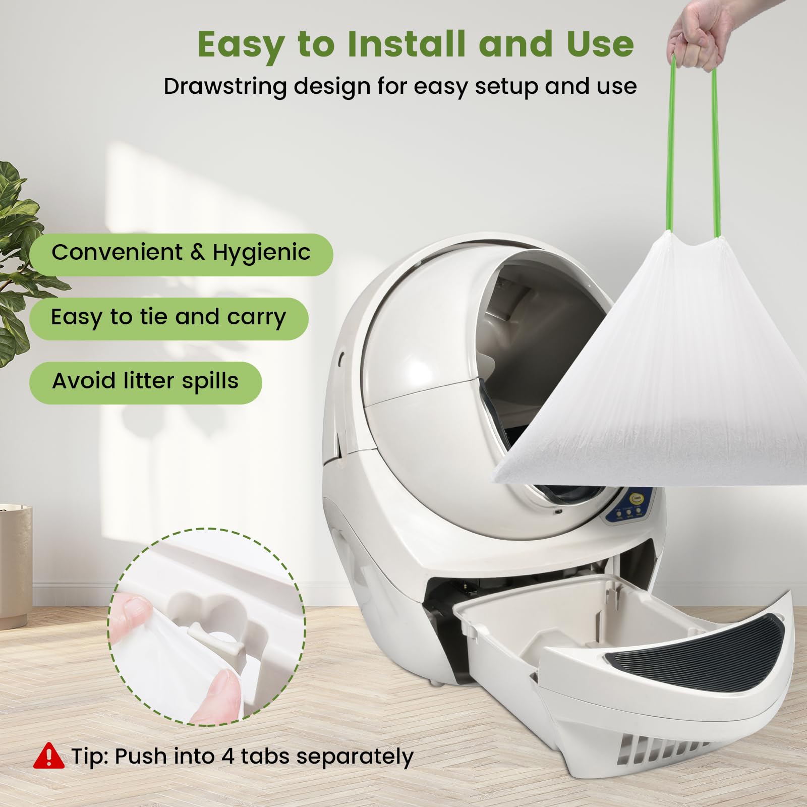 67 Count Waste Drawer Bags For Robot 3 4 And Compatible With Most Self Cleaning Litter Box & Scoopfree Clumping Poop Bin, 9 Gal