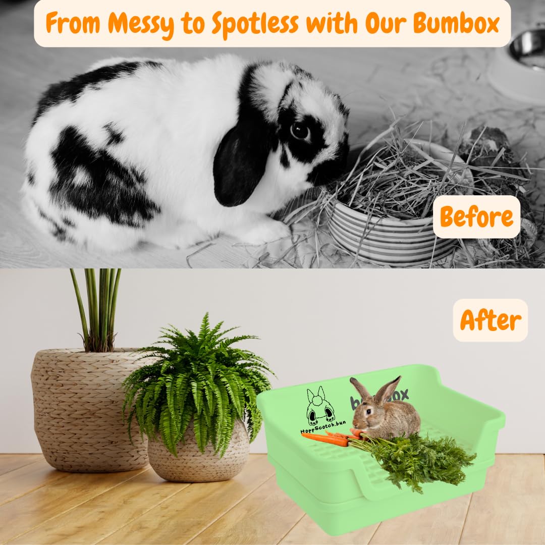 Bumbox Rabbit Large Litter Box, Training Rabbit Cage With Toilet Tray For Adult Hamster, Bunny, Ferret, Small And Large Animal,