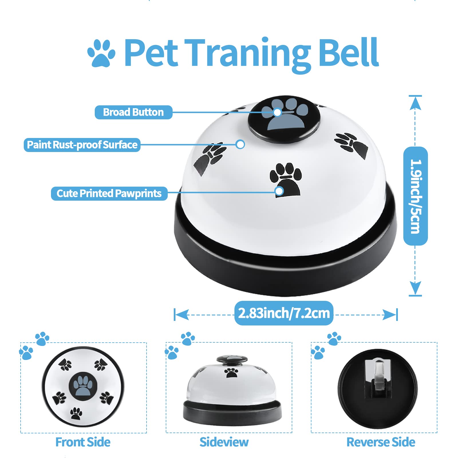 Jimejv 3 Pack Dog Doorbells, Pet Training Bells For Go Outside Potty Training And Communication Device Large Loud Dog Bell Cat P