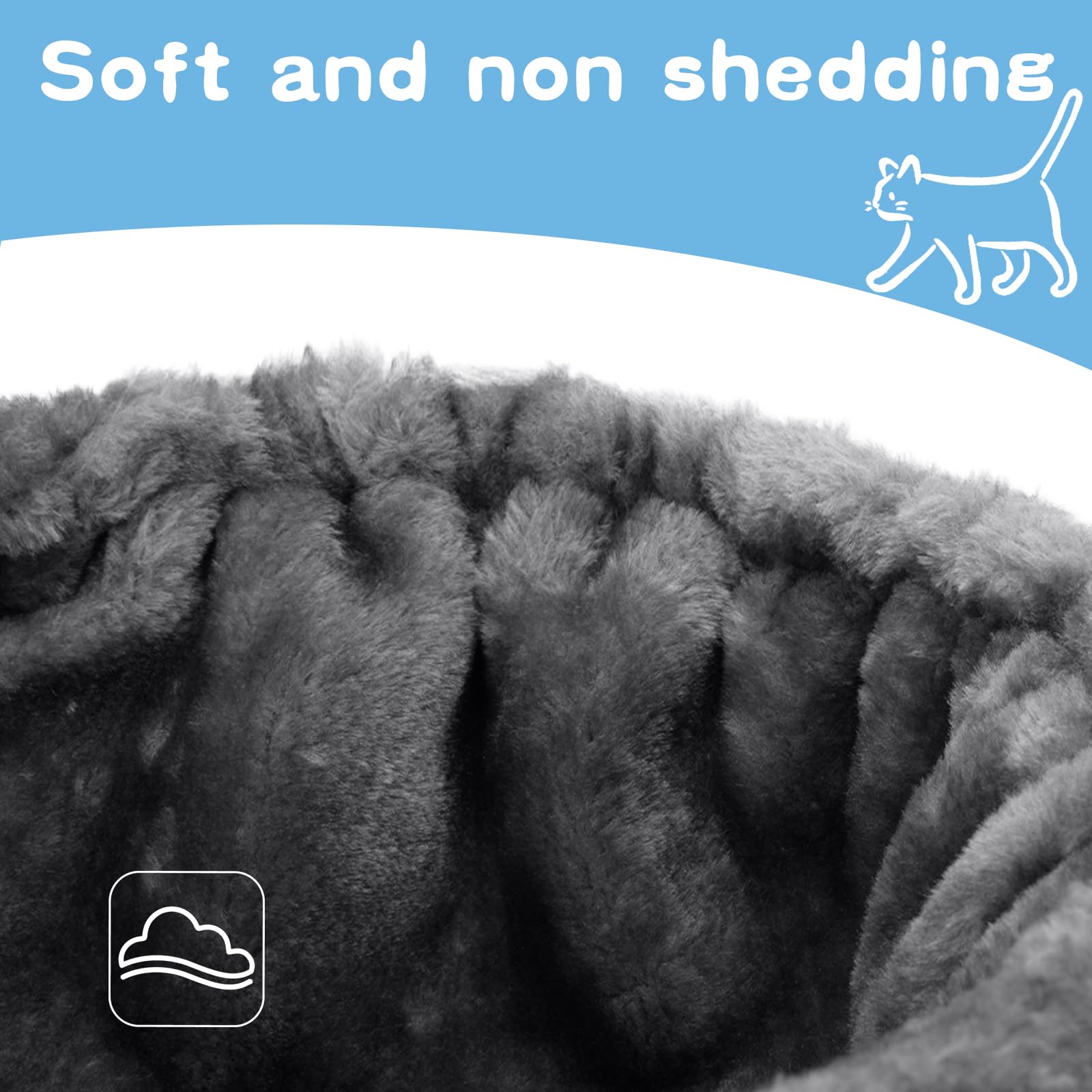 UXIETIN Cozy Cat Tree Hammock for Large Cats - Deep Basket Add-On, Extra Large (12.4), Grey