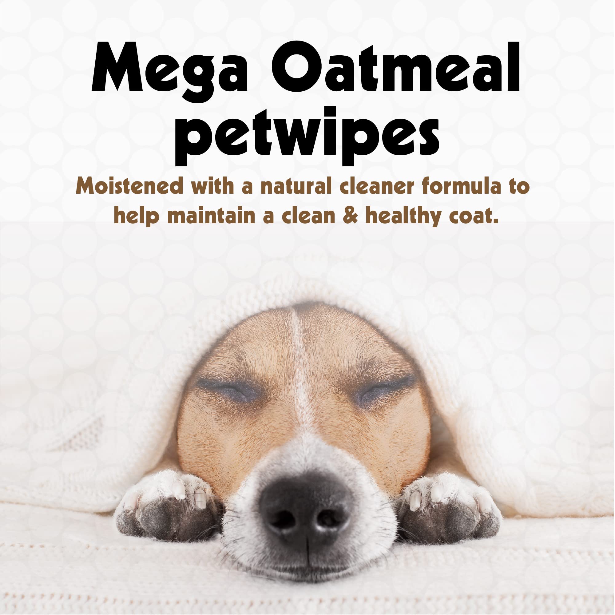 Petkin Mega Petwipes, 200 Wipes - Oatmeal Pet Wipes For Dogs And Cats, Use On Face, Paws, Ears, Body And Eye Area - Ideal For Ho
