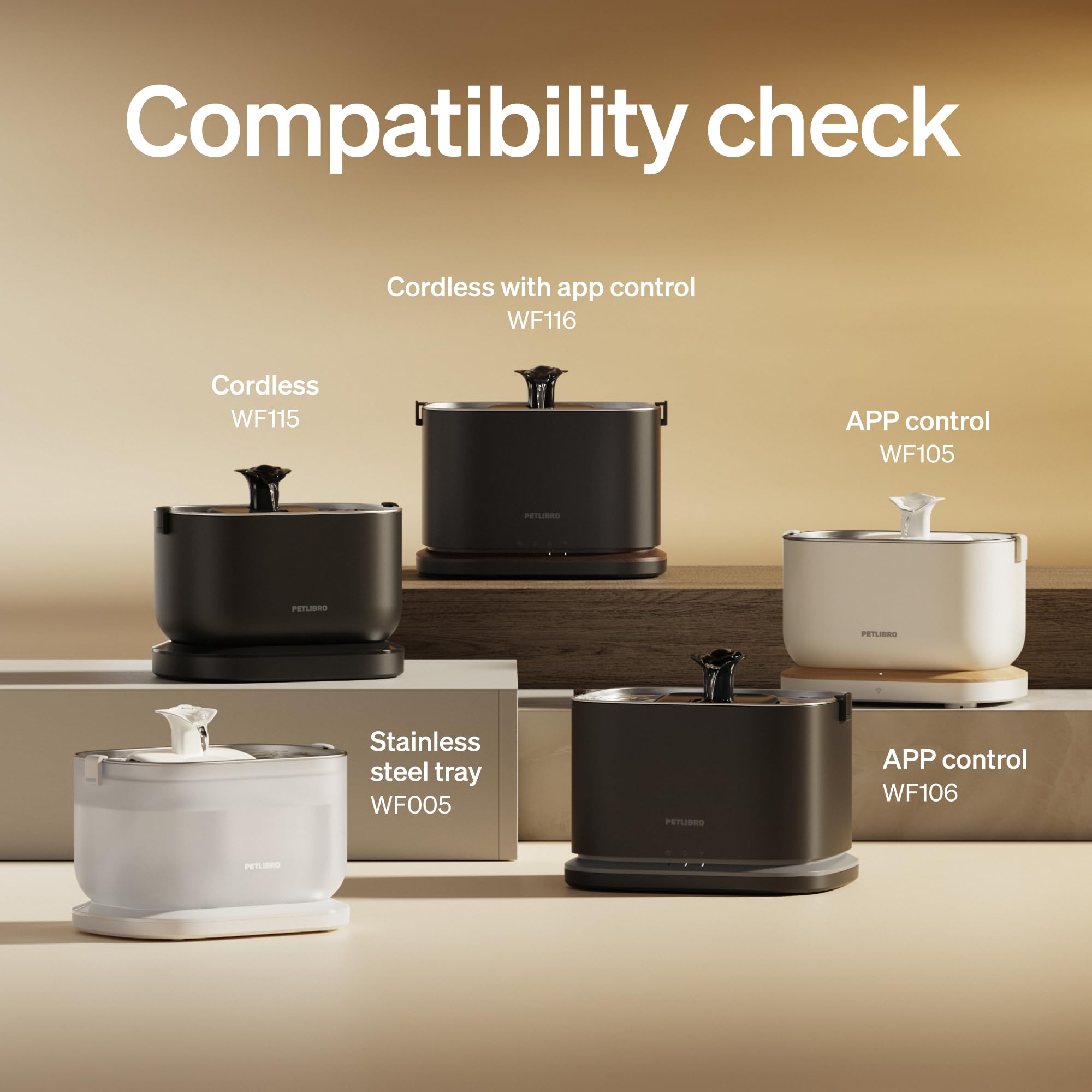 PETLIBRO Cat Water Fountain Filter, 4 Packs Cat Fountain Filter Replacement & Sponges for Dockstream WF106/WF116/WF105/WF115/WF0